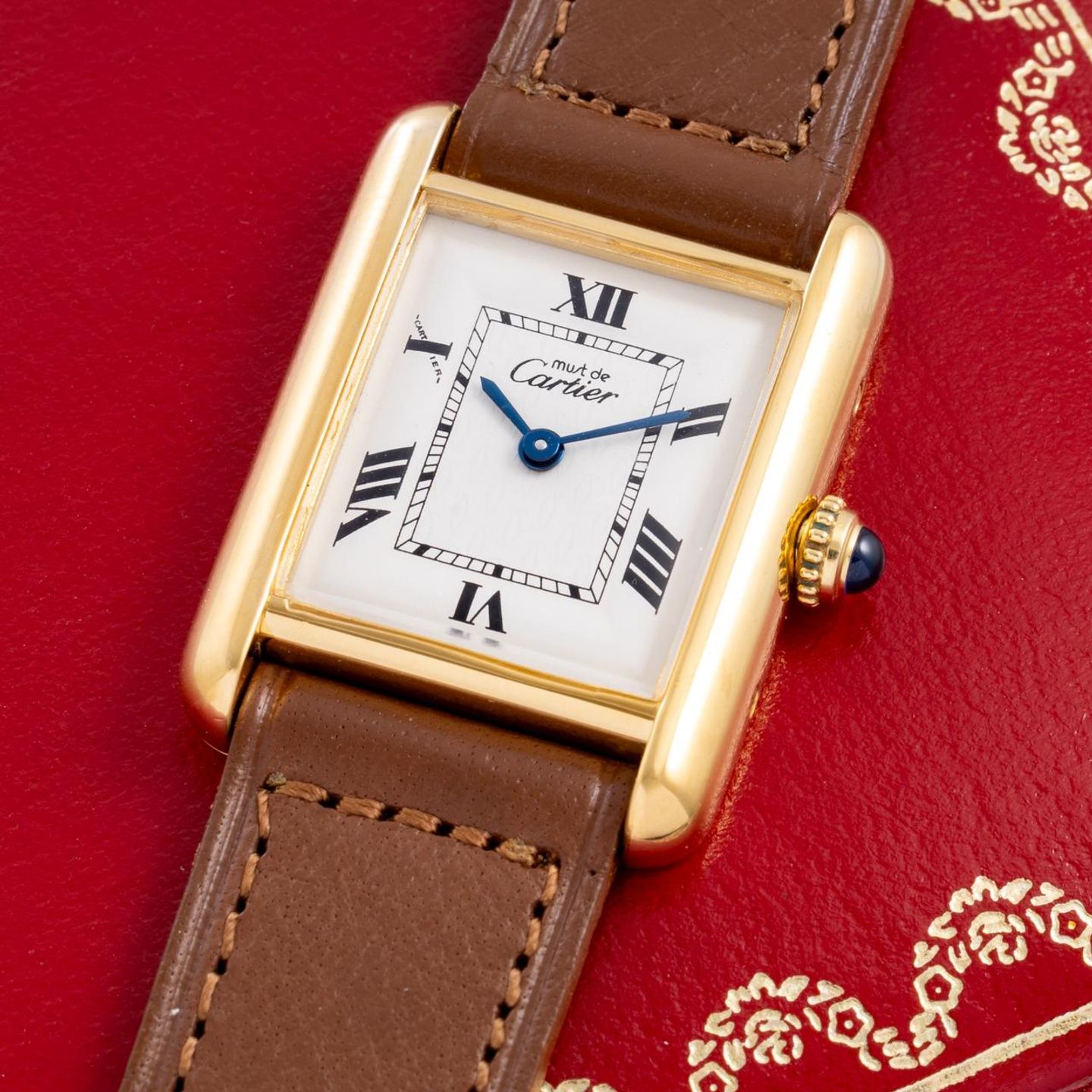 Cartier Tank 2415 (1990) - White dial 22 mm Steel case (1/8)