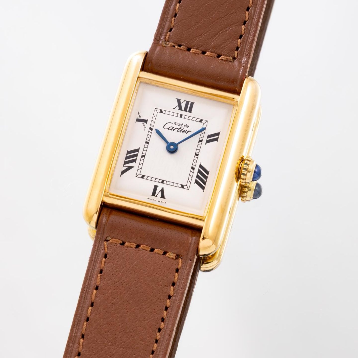 Cartier Tank 2415 (1990) - White dial 22 mm Steel case (6/8)