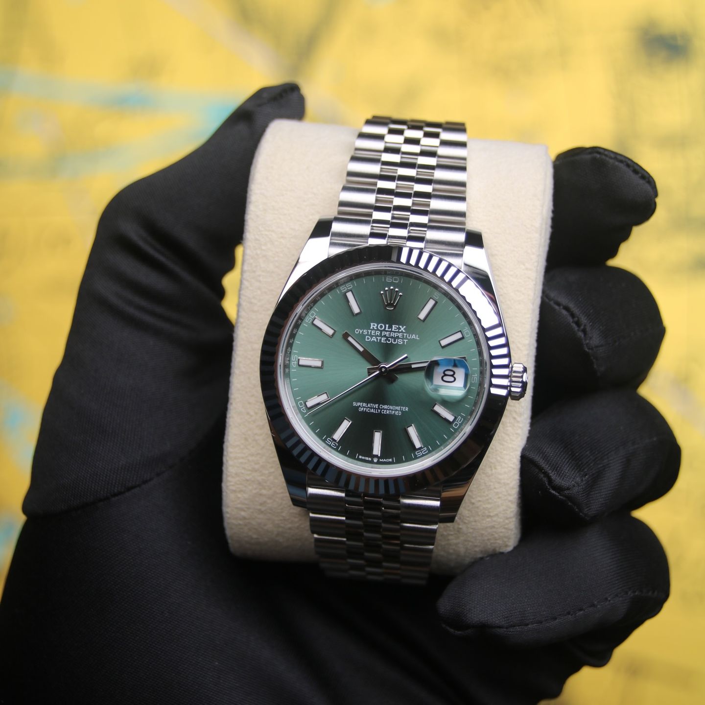 Rolex Datejust 41 126334 (2024) - Groen wijzerplaat 41mm Staal (1/6)