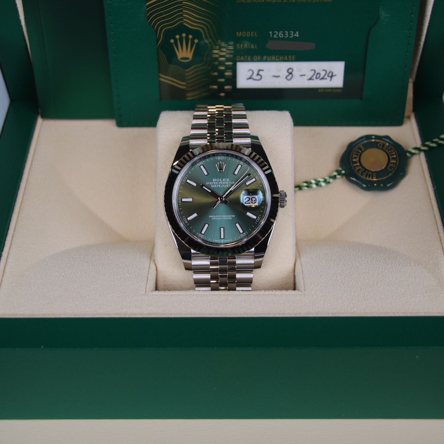 Rolex Datejust 41 126334 (2024) - Groen wijzerplaat 41mm Staal (5/6)