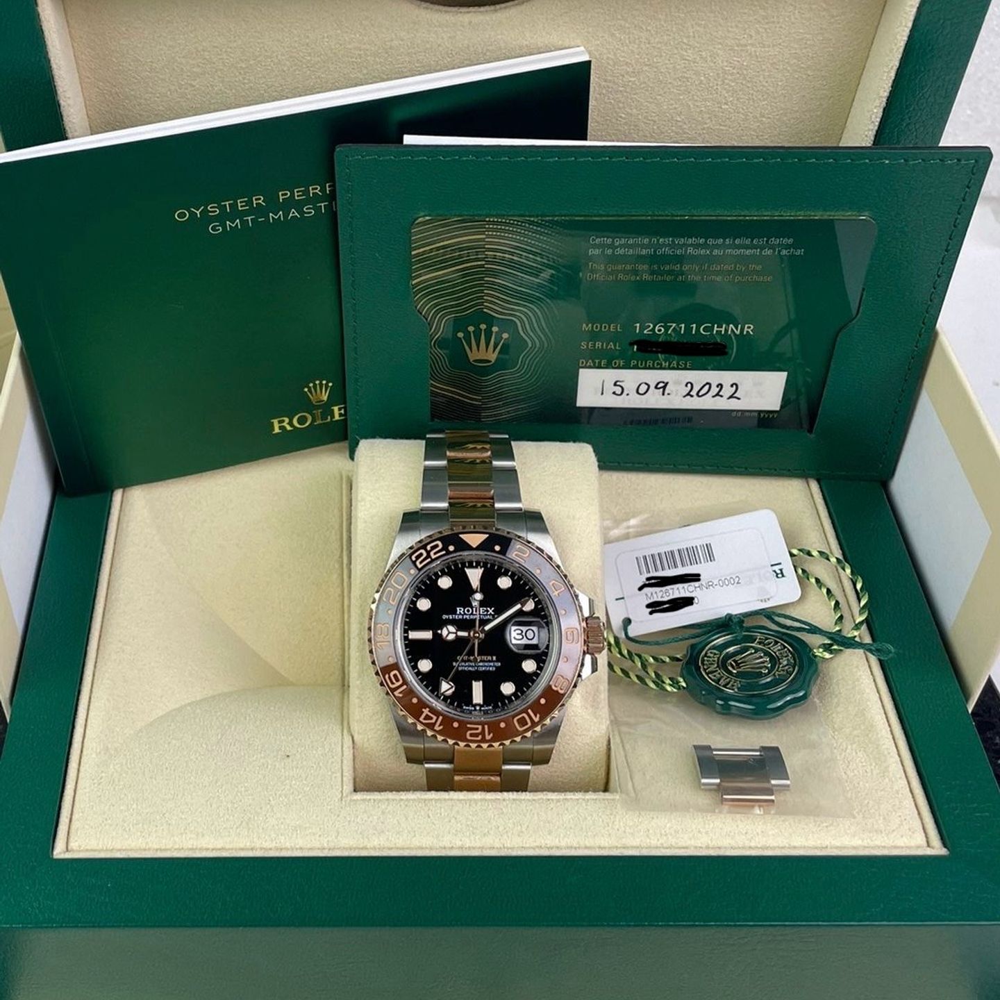 Rolex GMT-Master II 126711CHNR (2022) - Zwart wijzerplaat 40mm Goud/Staal (1/1)