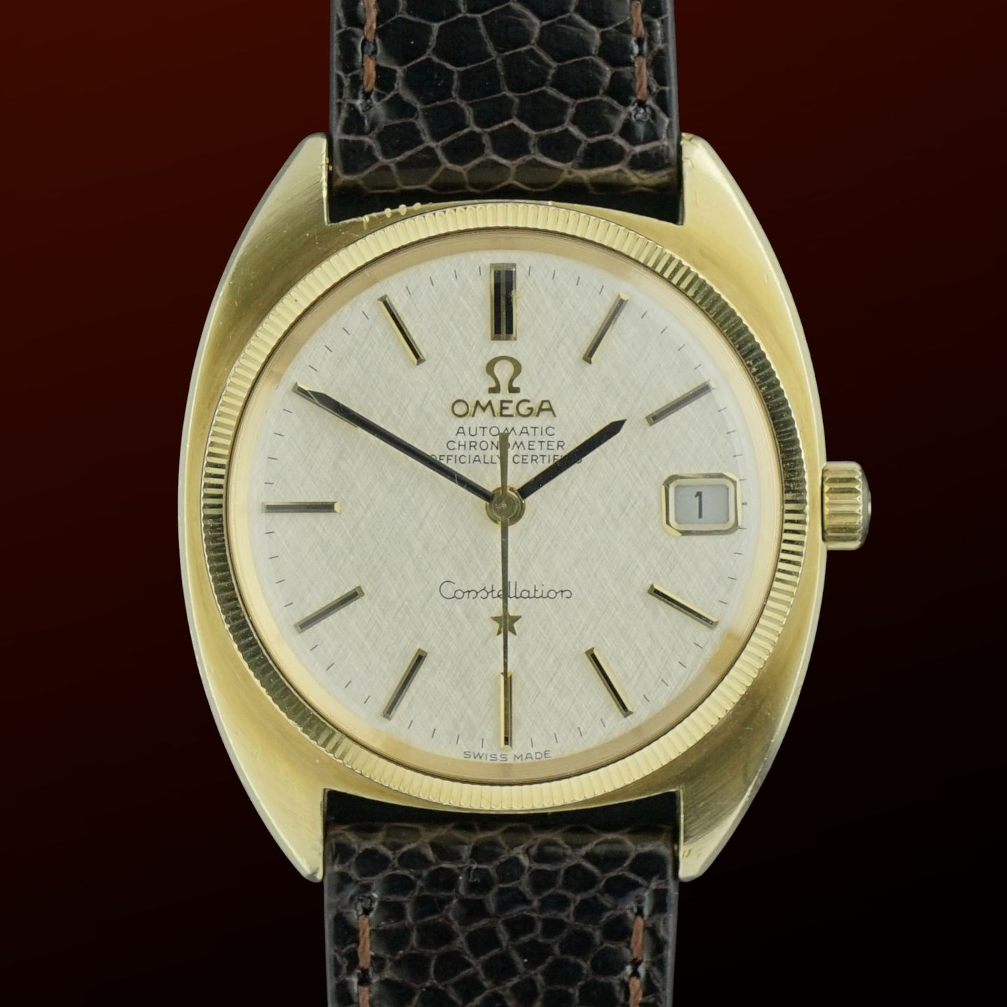 Omega Constellation 168.027 (1968) - White dial 35 mm Gold/Steel case (1/8)