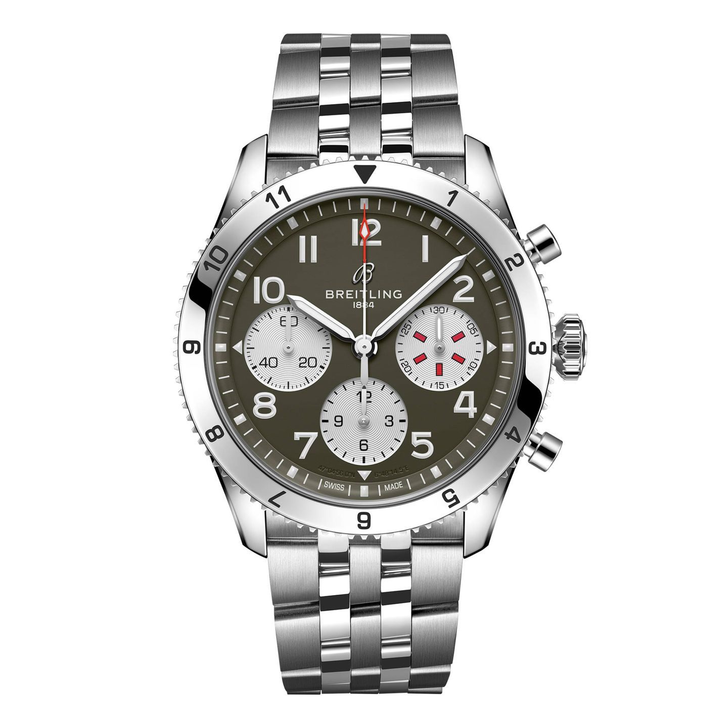 Breitling Classic AVI A233802A1L1A1 (2024) - Groen wijzerplaat 42mm Staal (1/1)