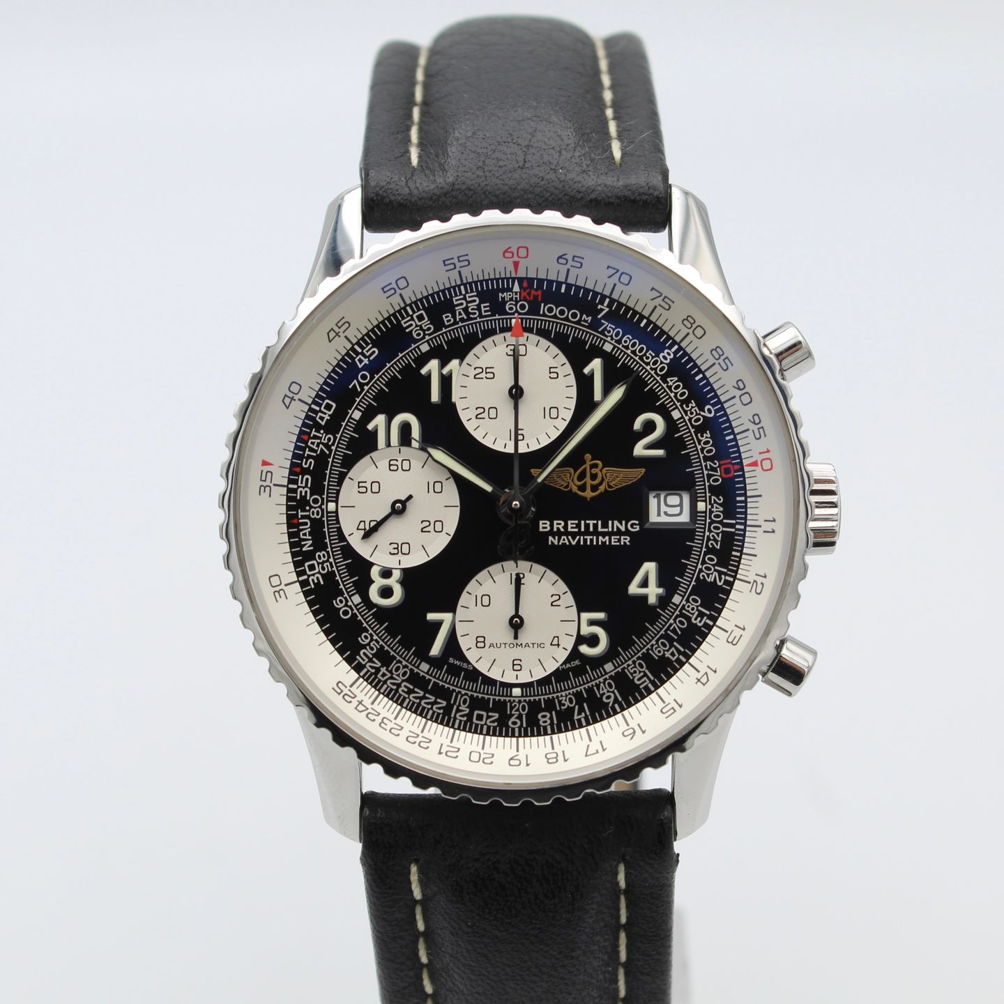 Breitling Old Navitimer A13322 (Onbekend (willekeurig serienummer)) - Zwart wijzerplaat 41mm Staal (1/8)