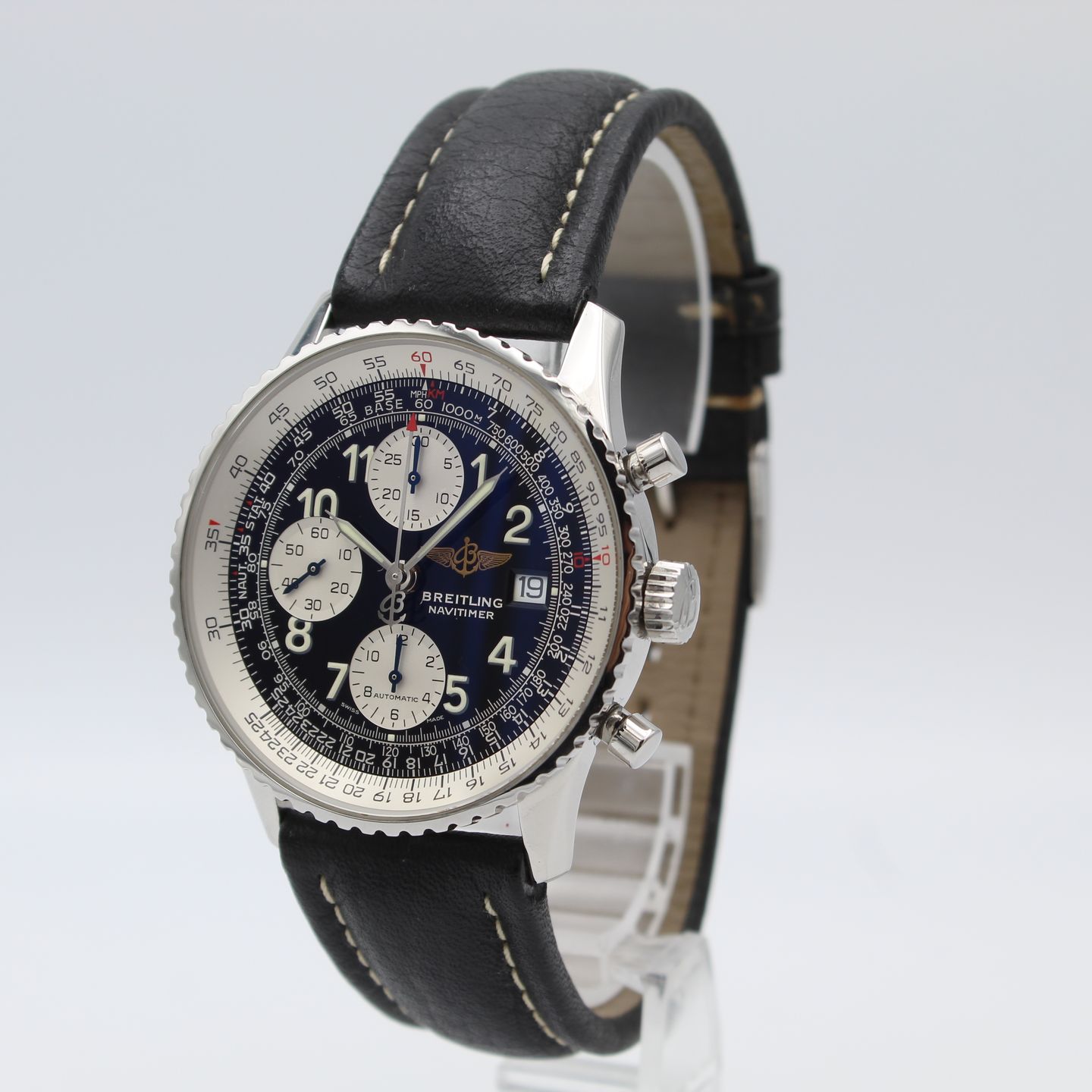 Breitling Old Navitimer A13322 (Onbekend (willekeurig serienummer)) - Zwart wijzerplaat 41mm Staal (2/8)