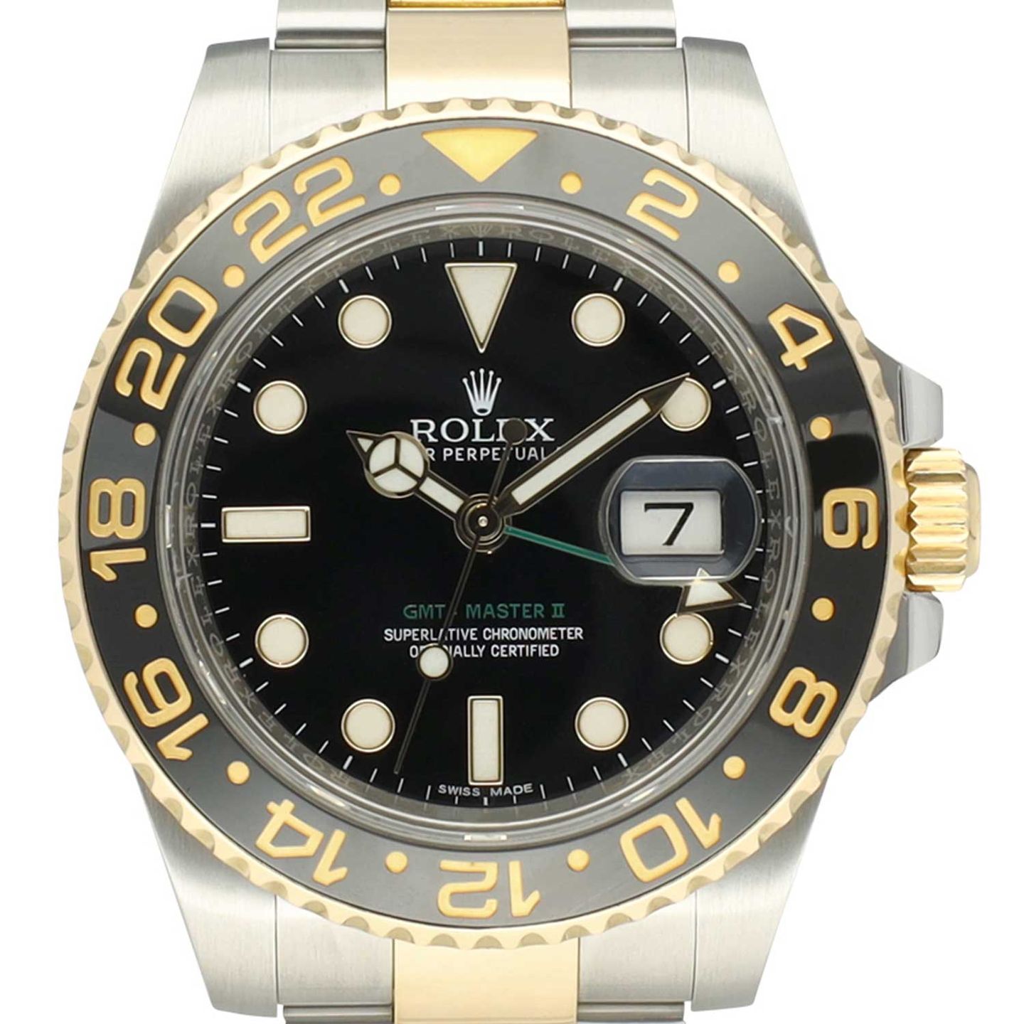 Rolex GMT-Master II 116713LN (2015) - Black dial 40 mm Gold/Steel case (2/8)