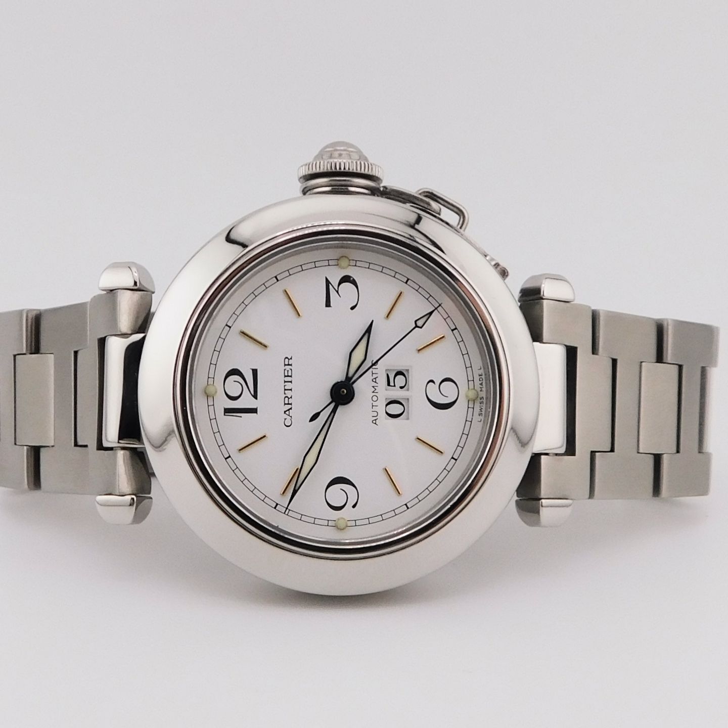 Cartier Pasha C 2475 (2008) - White dial 35 mm Steel case (3/5)