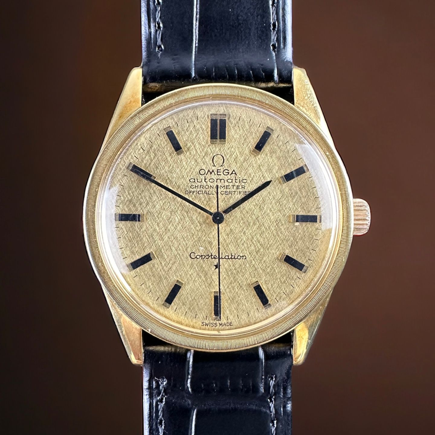 Omega Constellation 167.021 (1966) - Gold dial 33 mm Yellow Gold case (1/8)