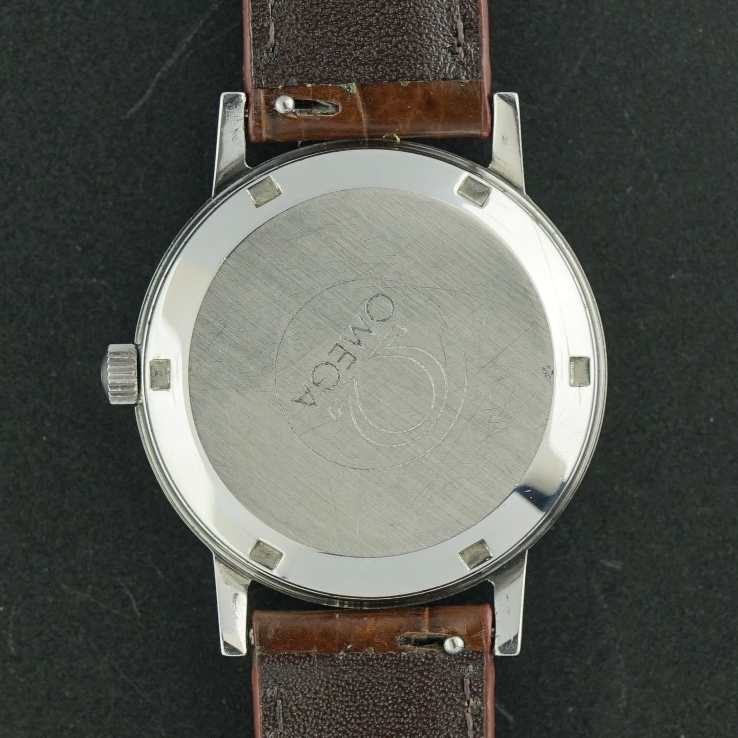 Omega Genève 166.0163 (1973) - Wit wijzerplaat 35mm Staal (3/8)