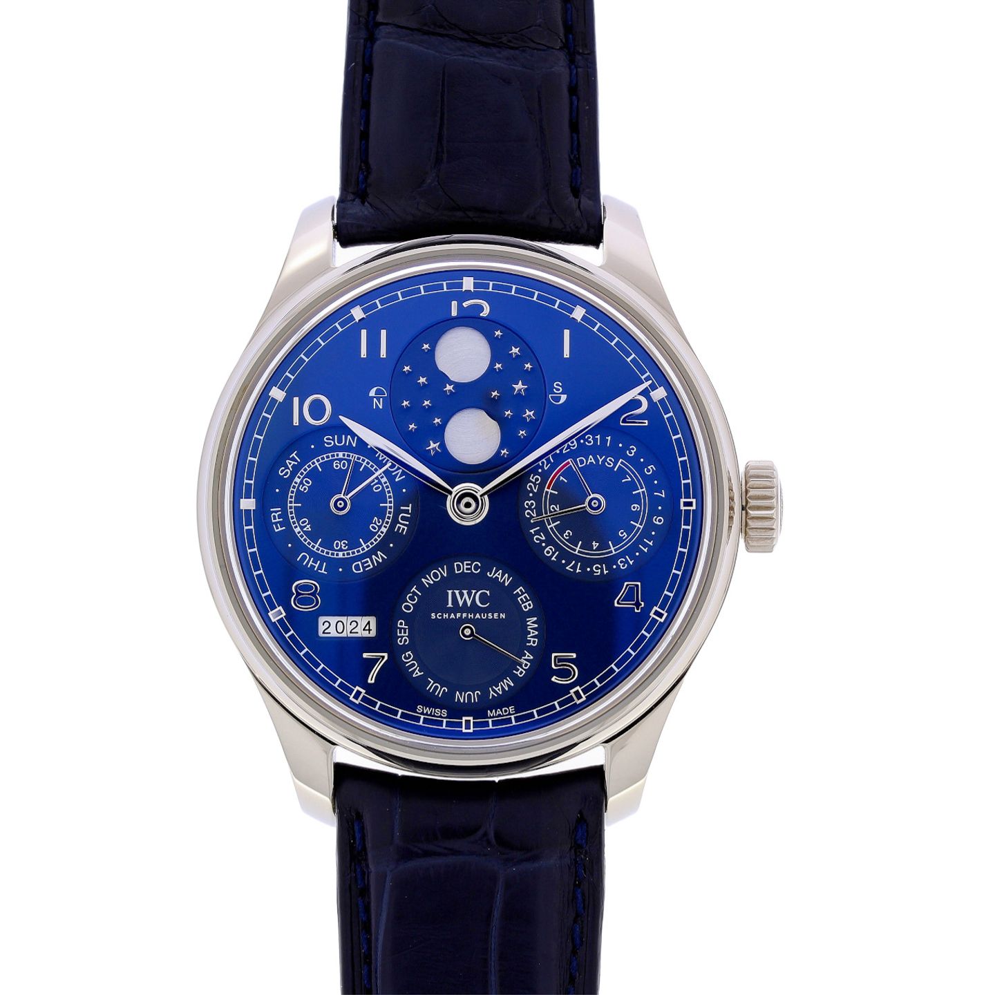 IWC Portuguese Perpetual Calendar IW503401 (2024) - Blue dial 44 mm White Gold case (1/8)