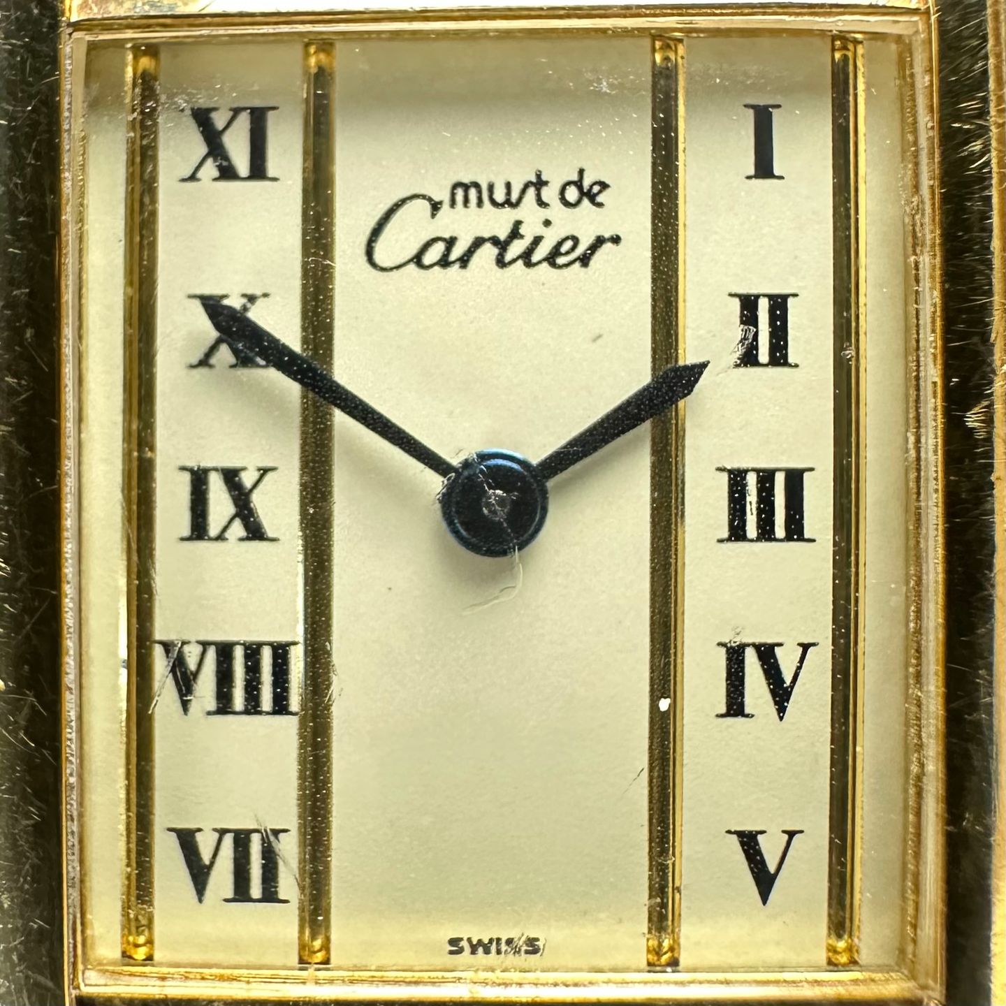 Cartier Tank Vermeil 366001 (1990) - White dial 28 mm Steel case (8/8)