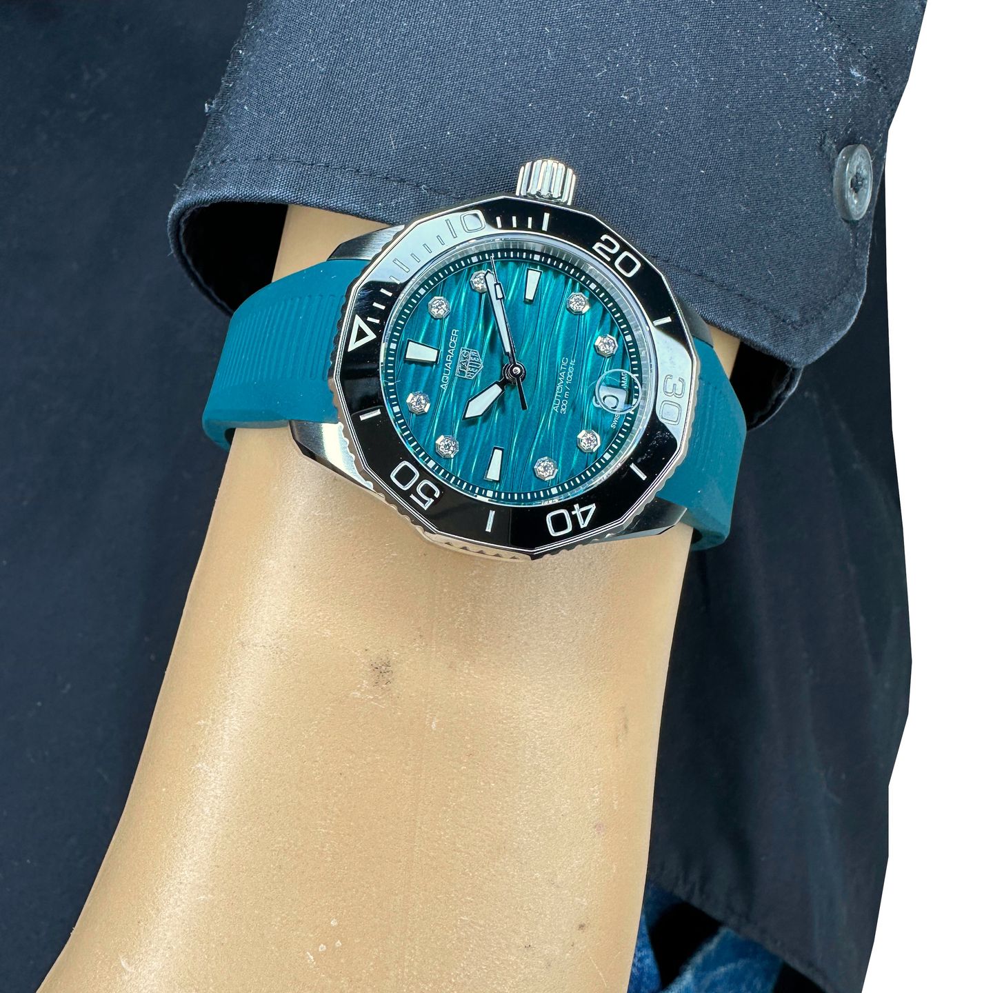 TAG Heuer Aquaracer Lady WBP231G.FT6226 (2024) - Blue dial 36 mm Steel case (7/8)