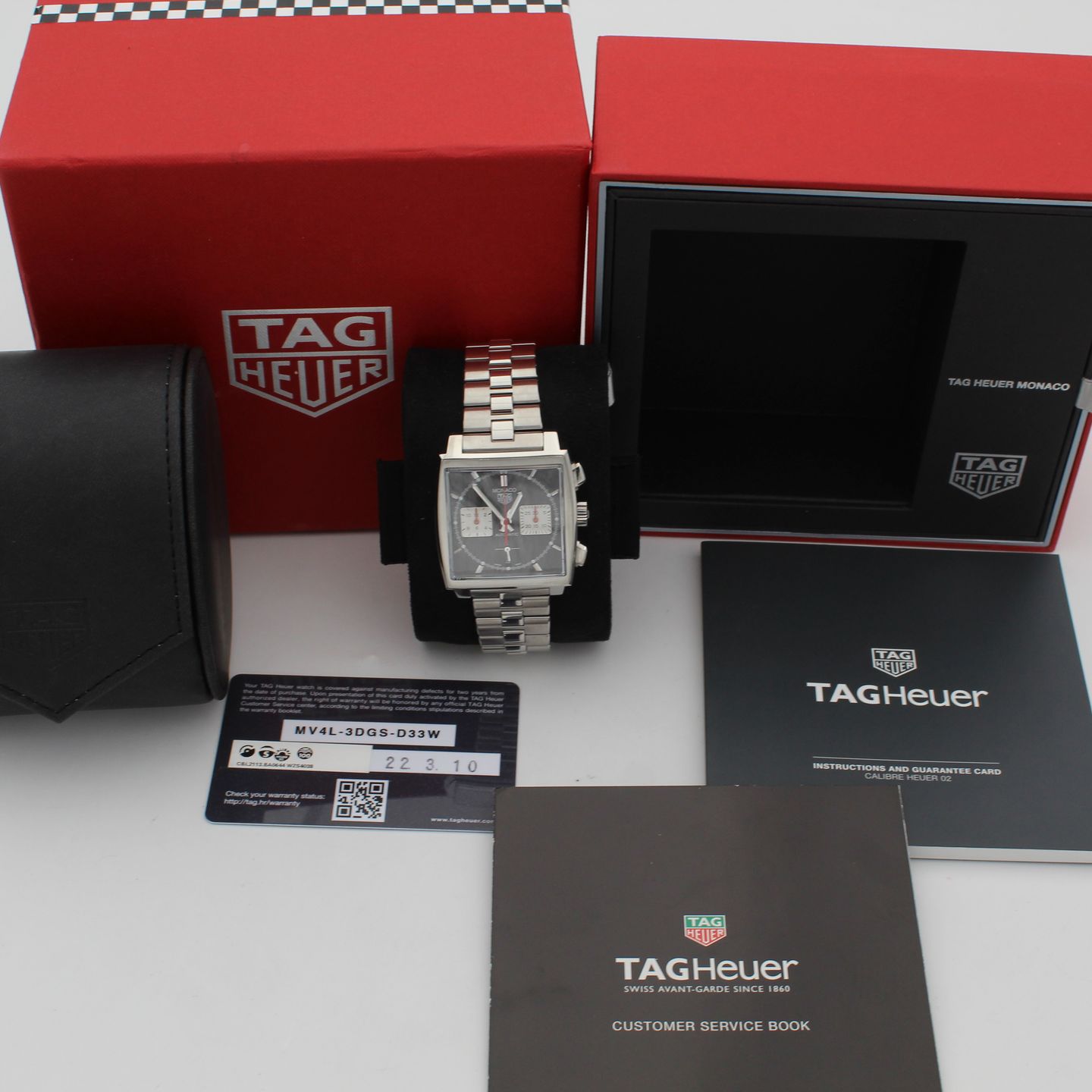 TAG Heuer Monaco CBL2113.BA0644 (2022) - Zwart wijzerplaat 39mm Staal (2/8)