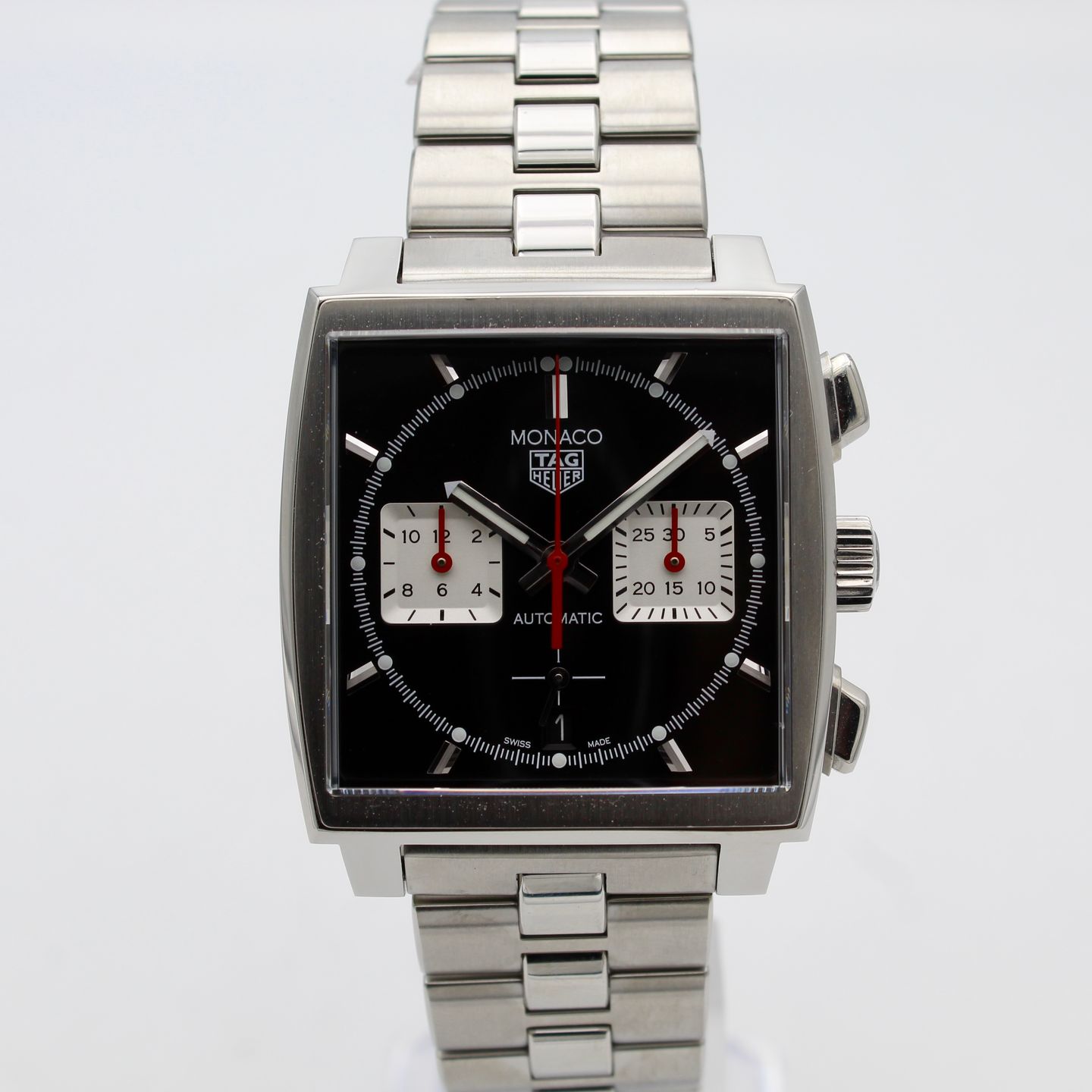 TAG Heuer Monaco CBL2113.BA0644 (2022) - Zwart wijzerplaat 39mm Staal (1/8)