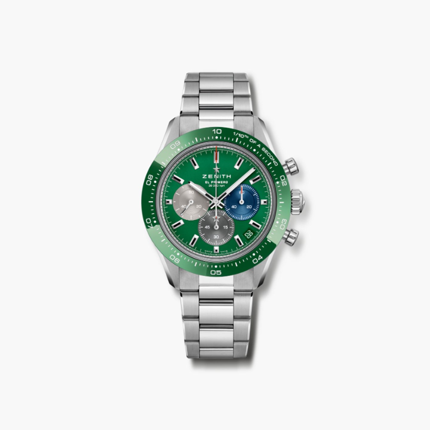 Zenith Chronomaster Sport 03.3119.3600/56.M3100 (2024) - Groen wijzerplaat 41mm Staal (1/1)