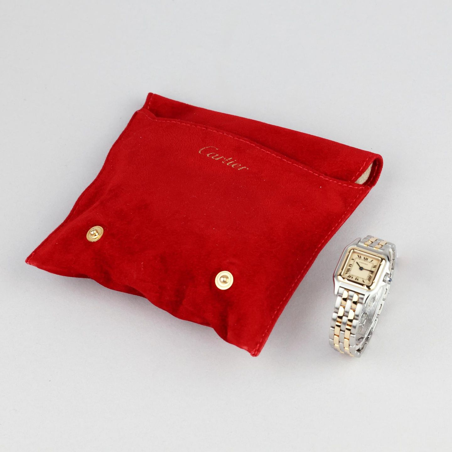 Cartier Panthère 1120 (Unknown (random serial)) - White dial 22 mm Gold/Steel case (8/8)