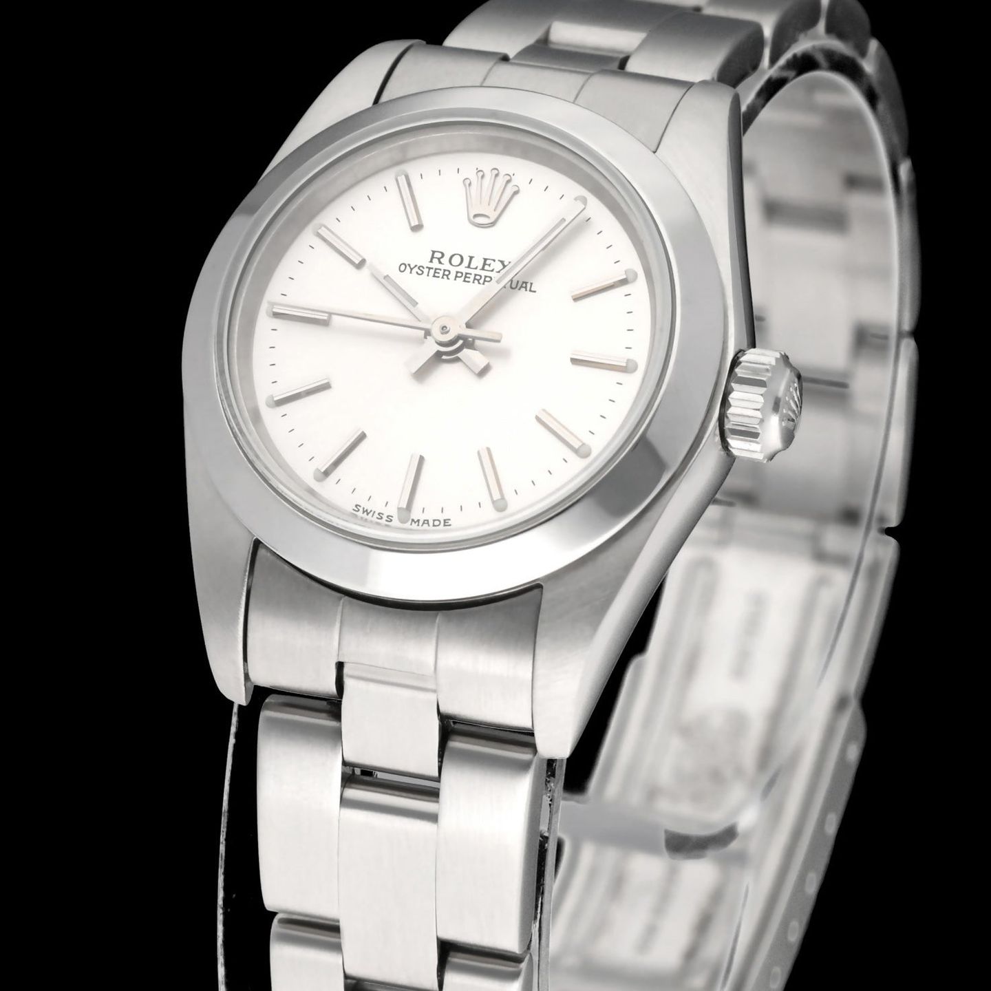 Rolex Oyster Perpetual 76080 (2003) - Silver dial 24 mm Steel case (7/8)