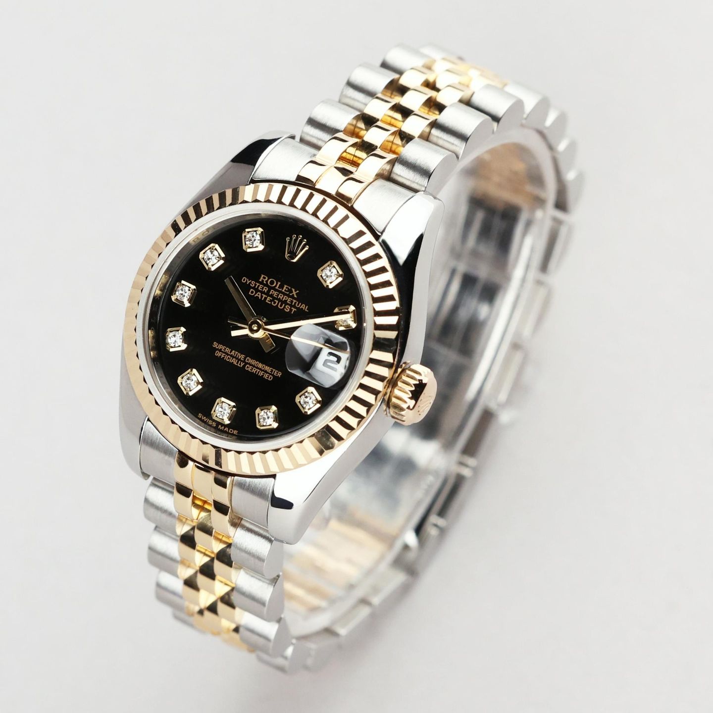 Rolex Lady-Datejust 179173 (2009) - Black dial 26 mm Gold/Steel case (4/8)