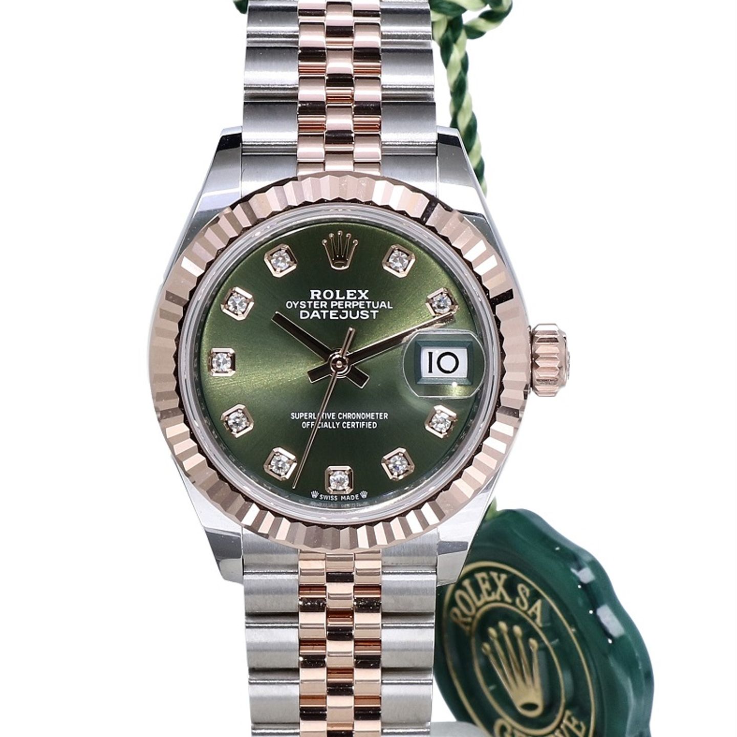 Rolex Lady-Datejust 279171 (2023) - Green dial 28 mm Steel case (7/8)