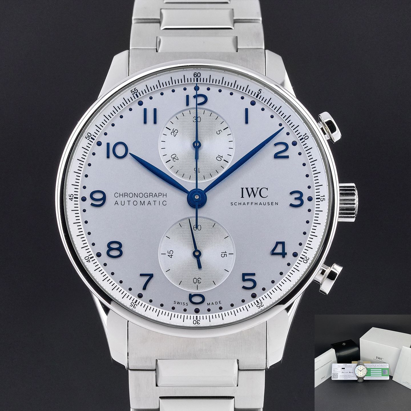 IWC Portuguese Chronograph IW371617 (2021) - Silver dial 41 mm Steel case (1/7)