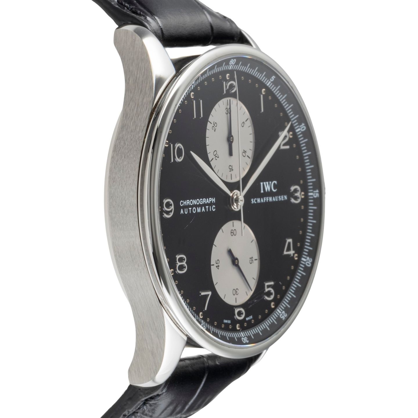 IWC Portuguese Chronograph IW371404 (Onbekend (willekeurig serienummer)) - Zwart wijzerplaat 41mm Staal (7/8)