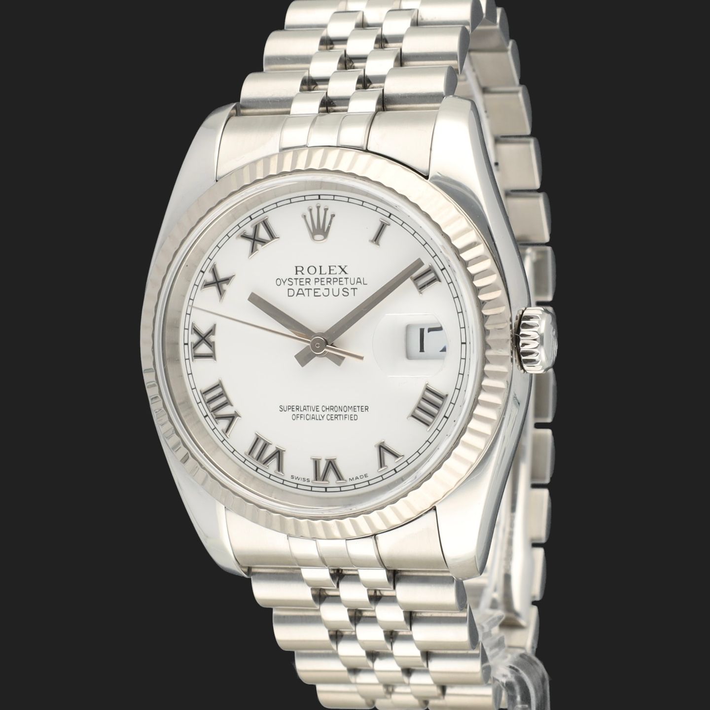 Rolex Datejust 36 116234 (2005) - Wit wijzerplaat 36mm Staal (1/8)