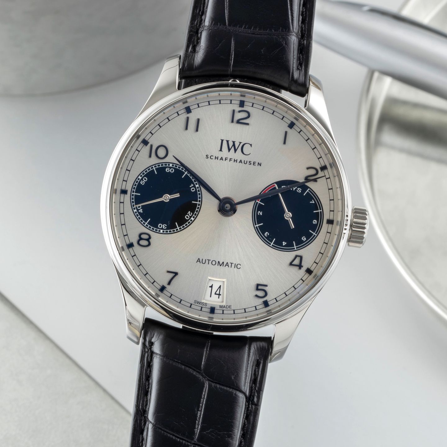 IWC Portuguese Automatic IW500706 (Onbekend (willekeurig serienummer)) - Zilver wijzerplaat 42mm Staal (3/8)