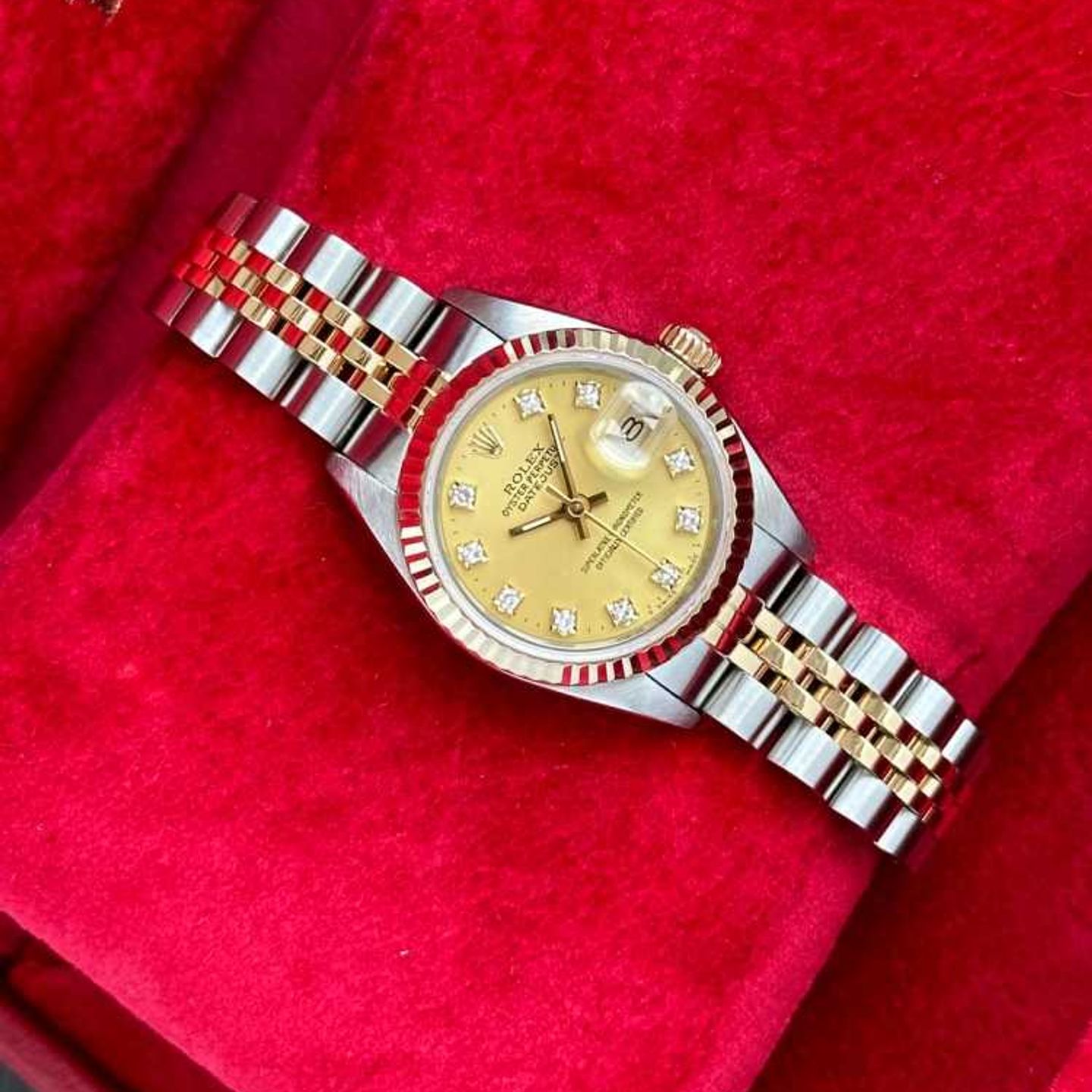 Rolex Lady-Datejust 69173G (1990) - Gold dial 26 mm Gold/Steel case (2/8)