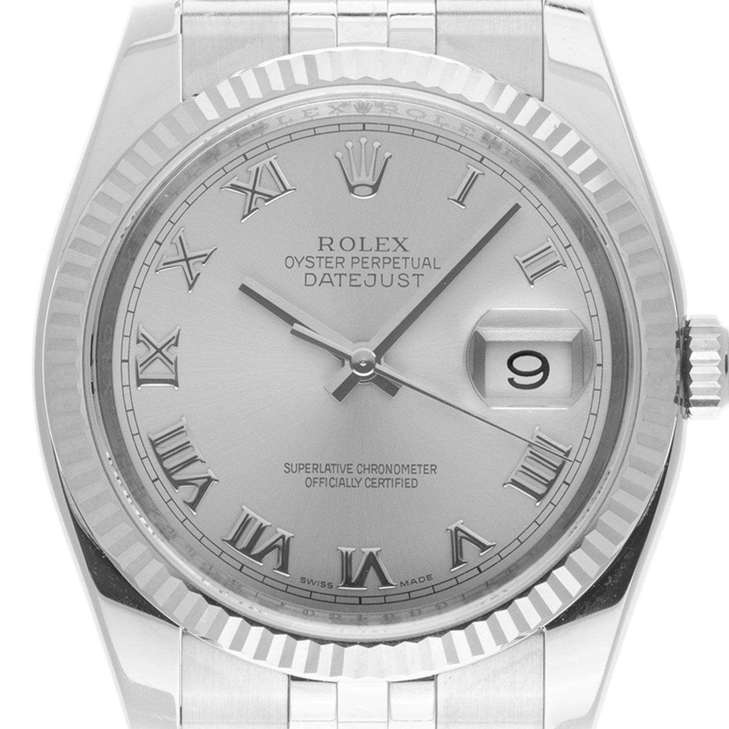 Rolex Datejust 36 116234 (2010) - Zilver wijzerplaat 36mm Staal (1/8)
