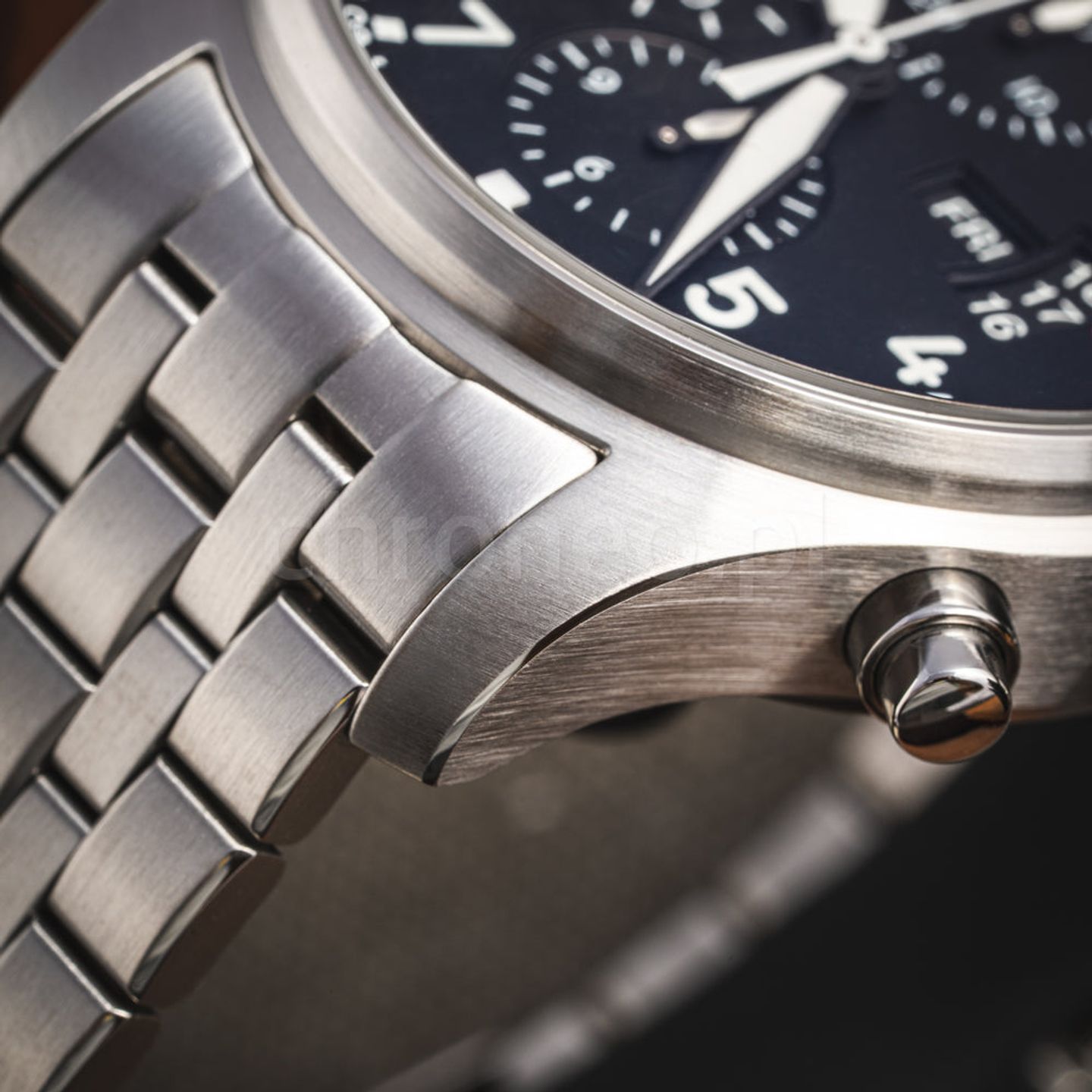 IWC Pilot Chronograph IW377704 (Onbekend (willekeurig serienummer)) - Zwart wijzerplaat 43mm Staal (6/8)