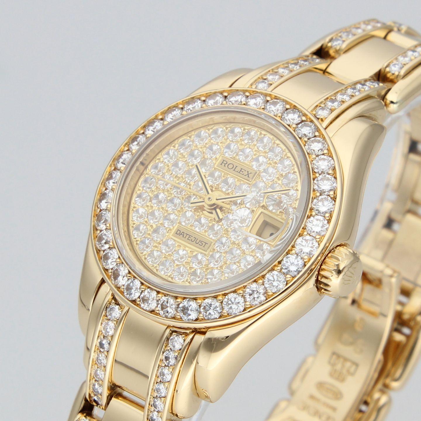 Rolex Lady-Datejust Pearlmaster 69298 (1994) - Diamond dial 29 mm Yellow Gold case (2/8)