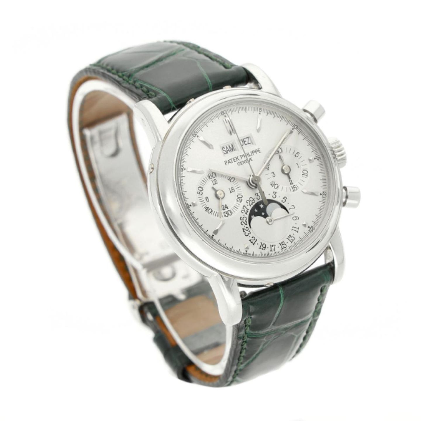 Patek Philippe Perpetual Calendar Chronograph 3970E (1998) - Silver dial 37 mm Yellow Gold case (3/7)