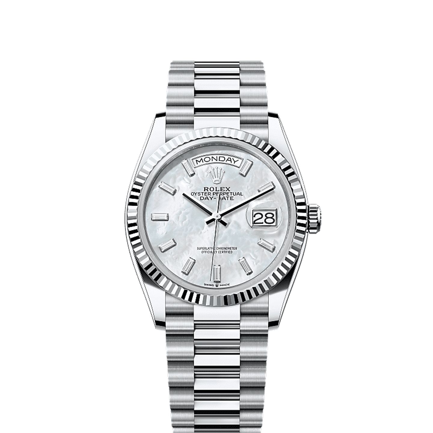 Rolex Day-Date 36 128236 (2025) - Wit wijzerplaat 36mm Platina (1/1)
