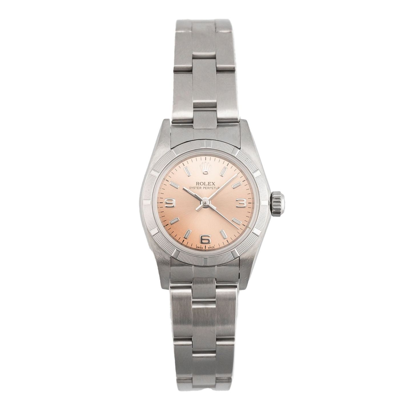 Rolex Oyster Perpetual 76030 (Onbekend (willekeurig serienummer)) - Roze wijzerplaat 26mm Staal (1/5)