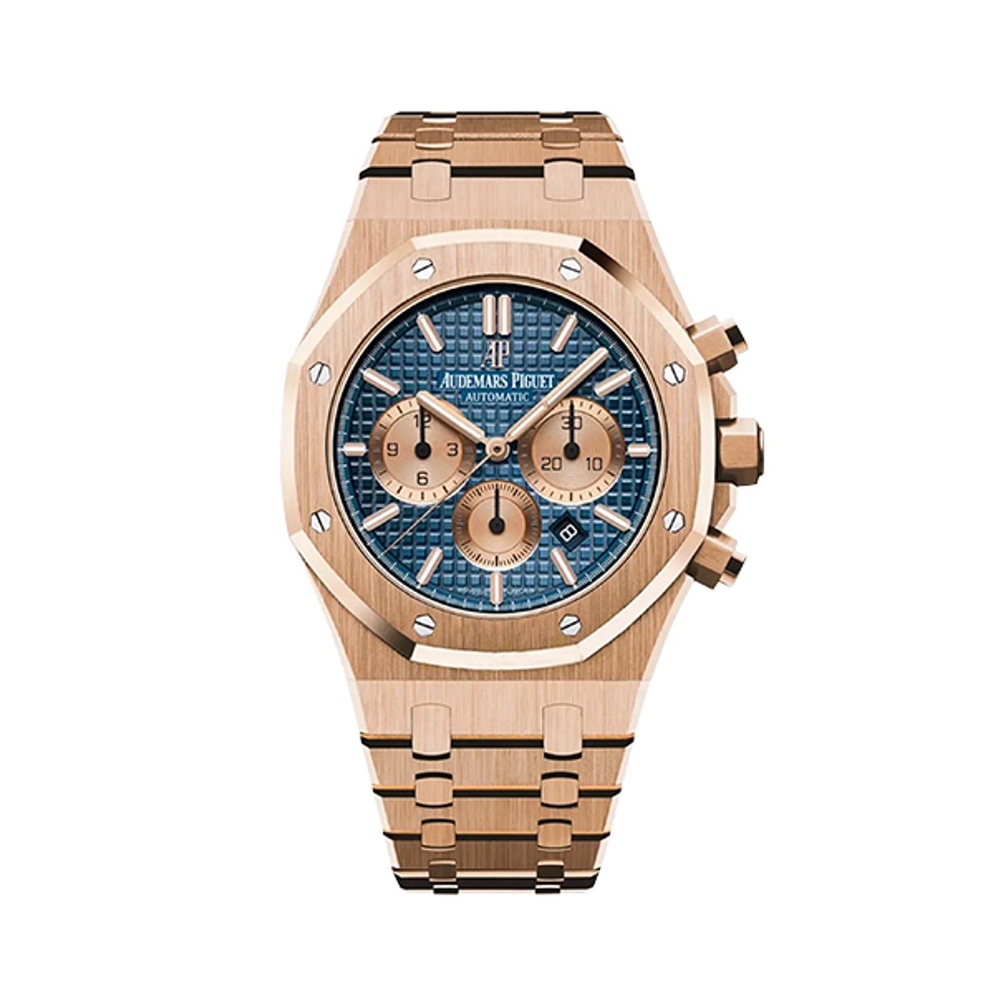 Audemars Piguet Royal Oak Chronograph 26331OR.OO.1220OR.01 (2018) - Blauw wijzerplaat 41mm Roségoud (1/8)