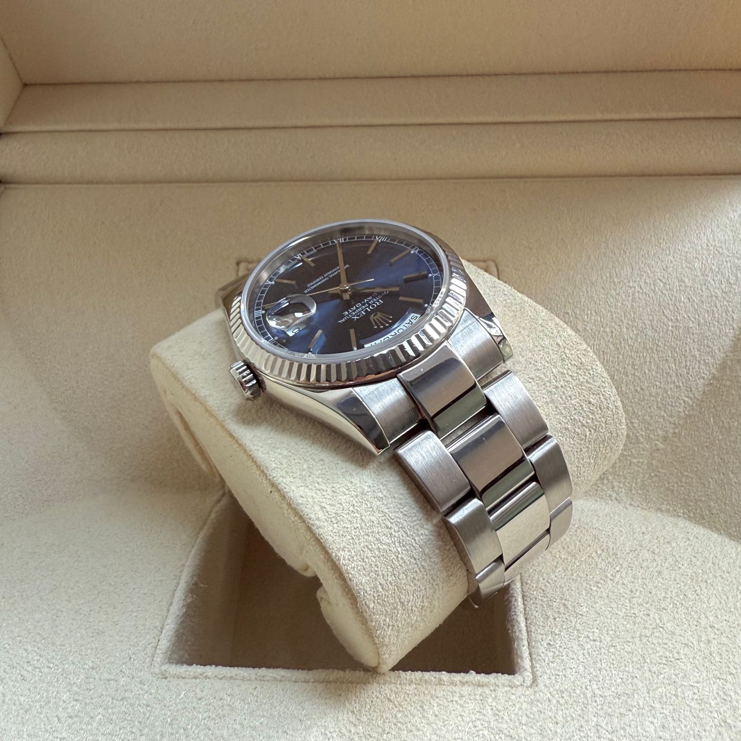 Rolex Day-Date 36 118239 (2002) - Blue dial 43 mm White Gold case (17/28)
