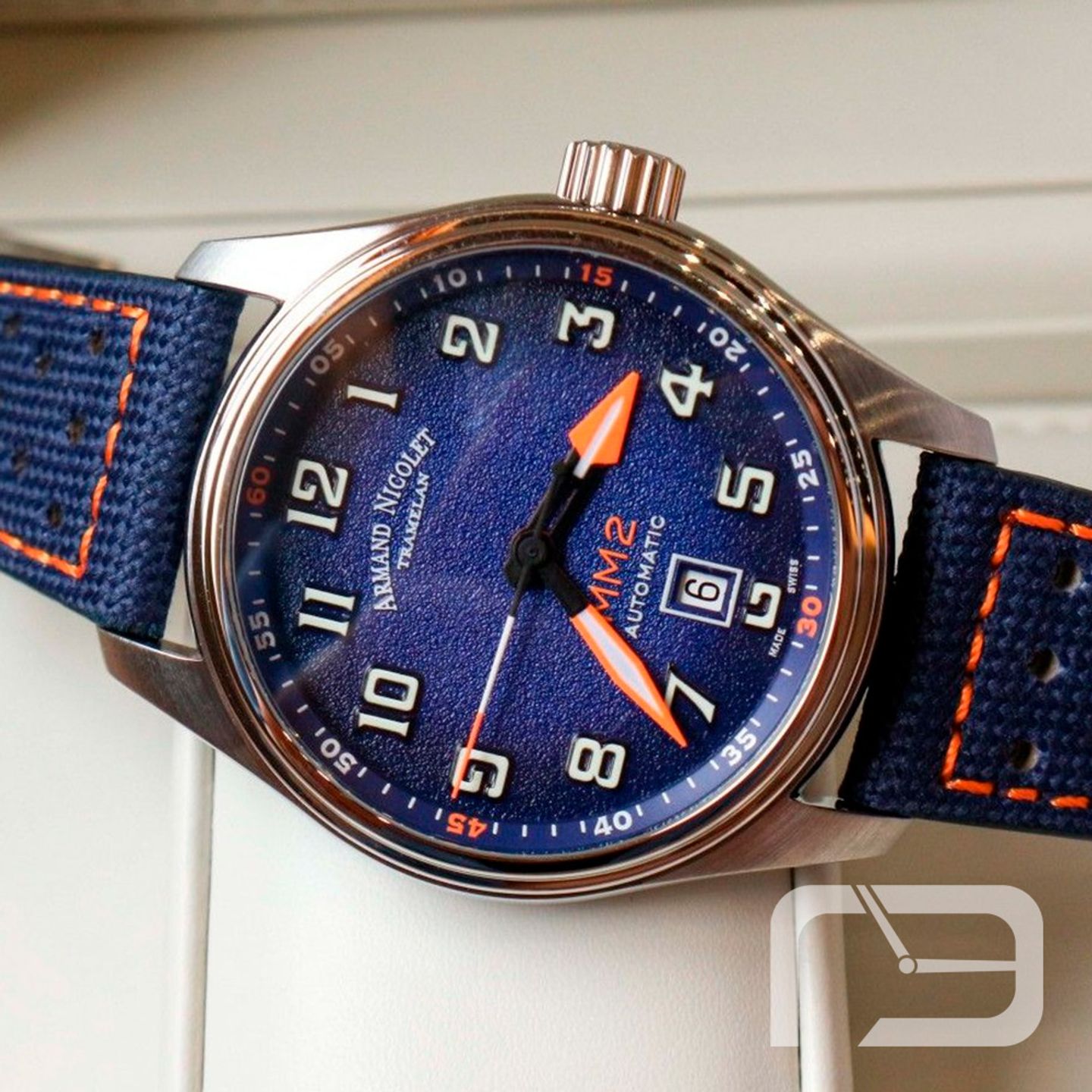 Armand Nicolet MM2 A640P-BN-P0640BO8 (2024) - Blauw wijzerplaat 43mm Staal (2/4)