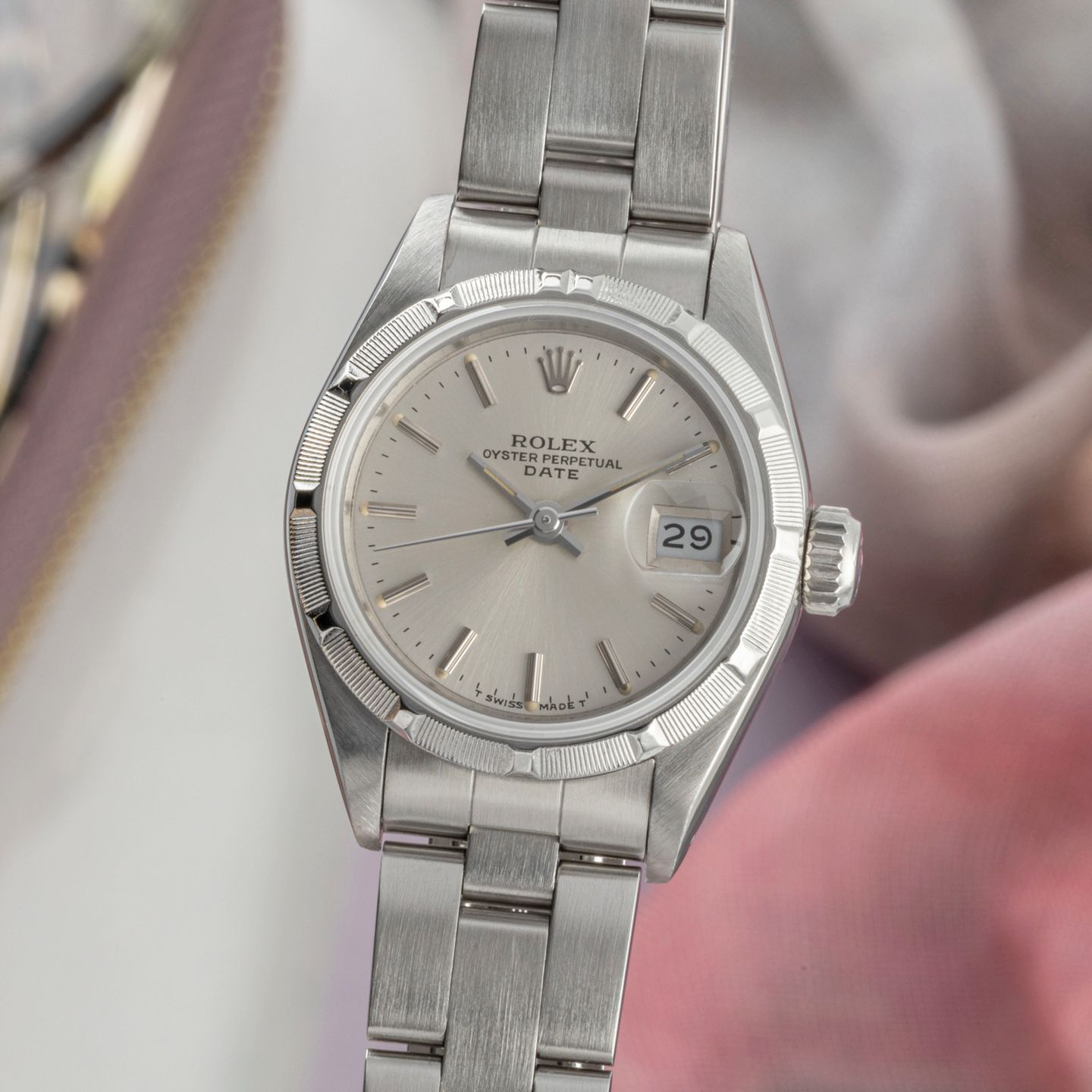 Rolex Oyster Perpetual Lady Date 69190 (1990) - 26 mm Steel case (3/8)