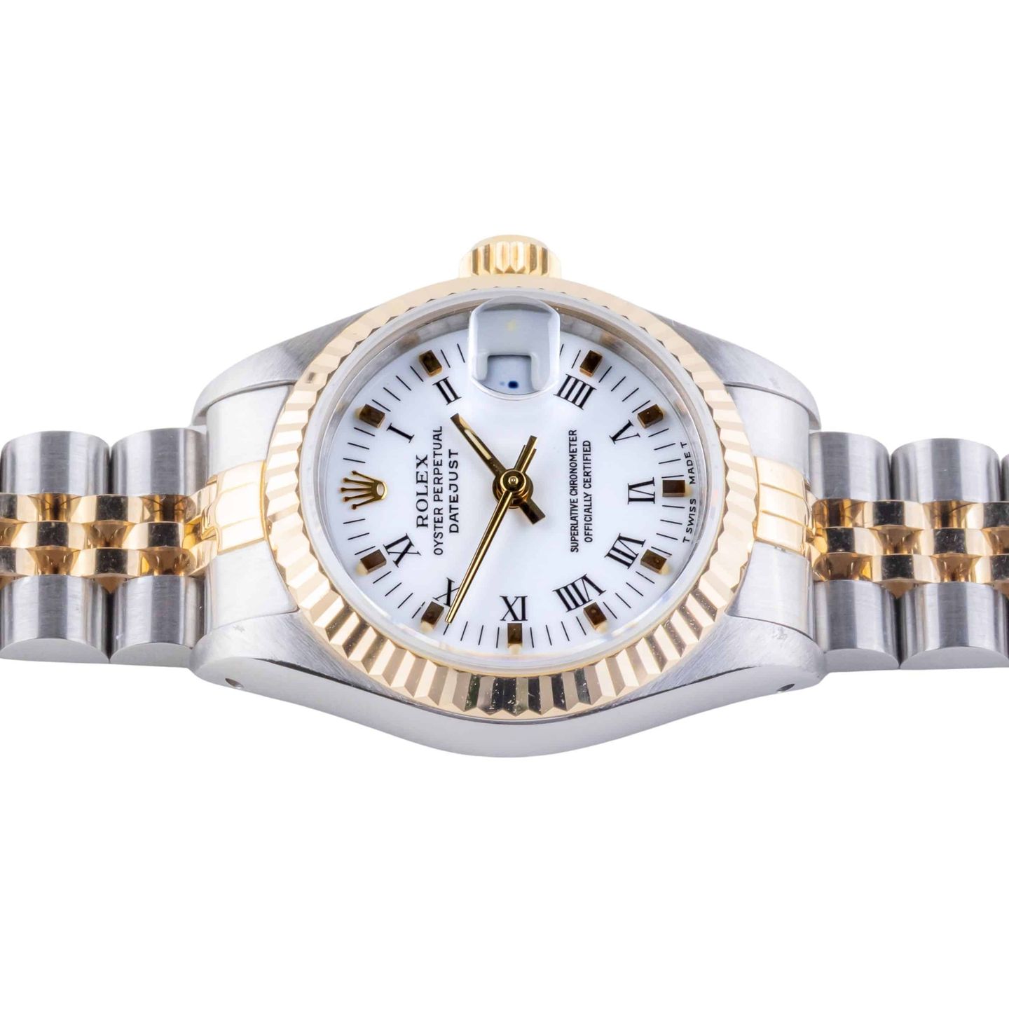 Rolex Lady-Datejust 69173 (1990) - White dial 26 mm Gold/Steel case (5/8)