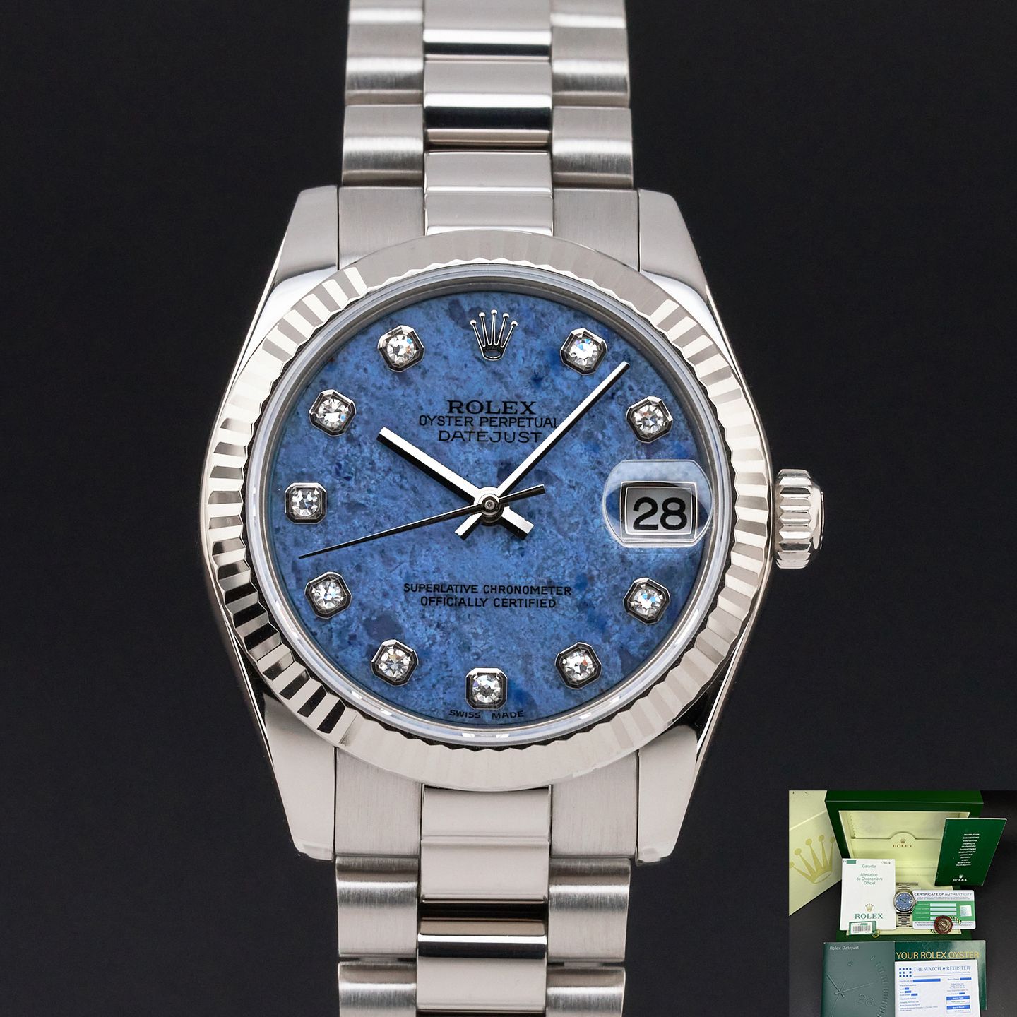 Rolex Datejust 31 178279 (2002) - Blue dial 31 mm White Gold case (1/8)