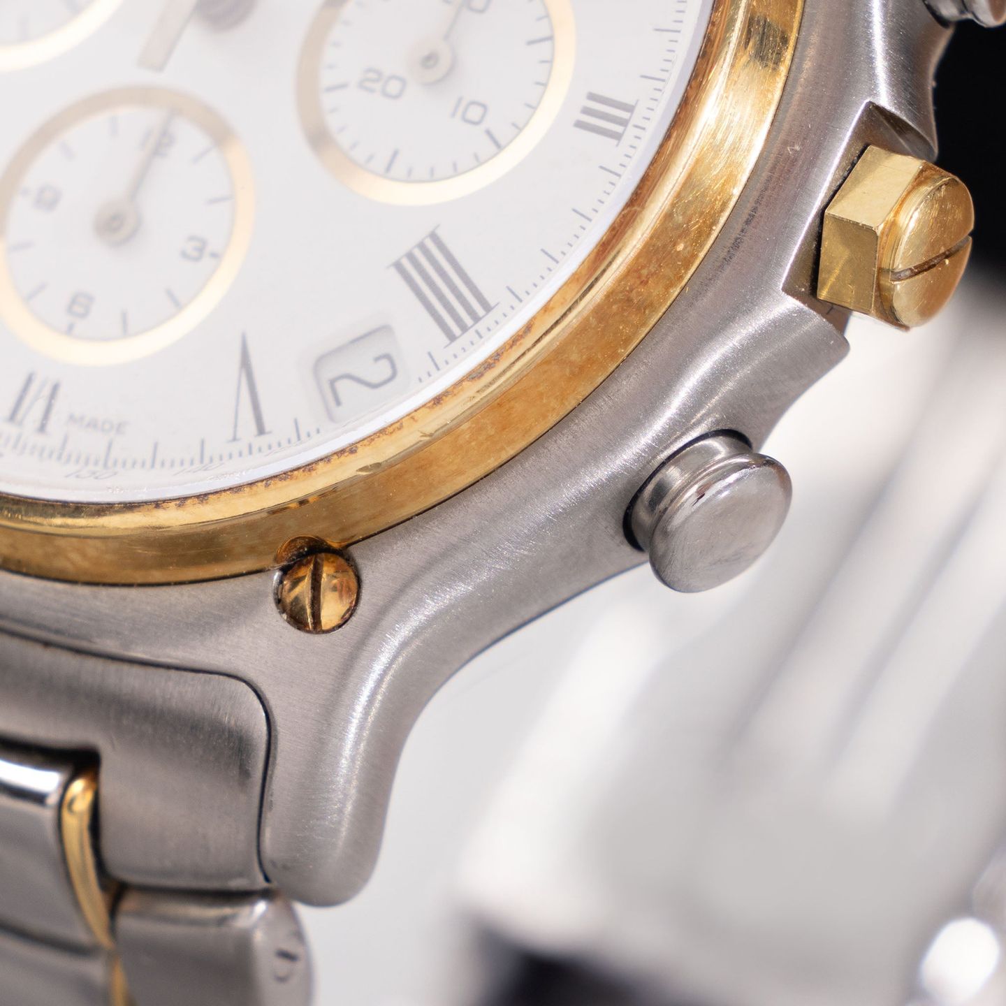 Ebel 1911 1134901 (1980) - White dial 38 mm Gold/Steel case (5/8)