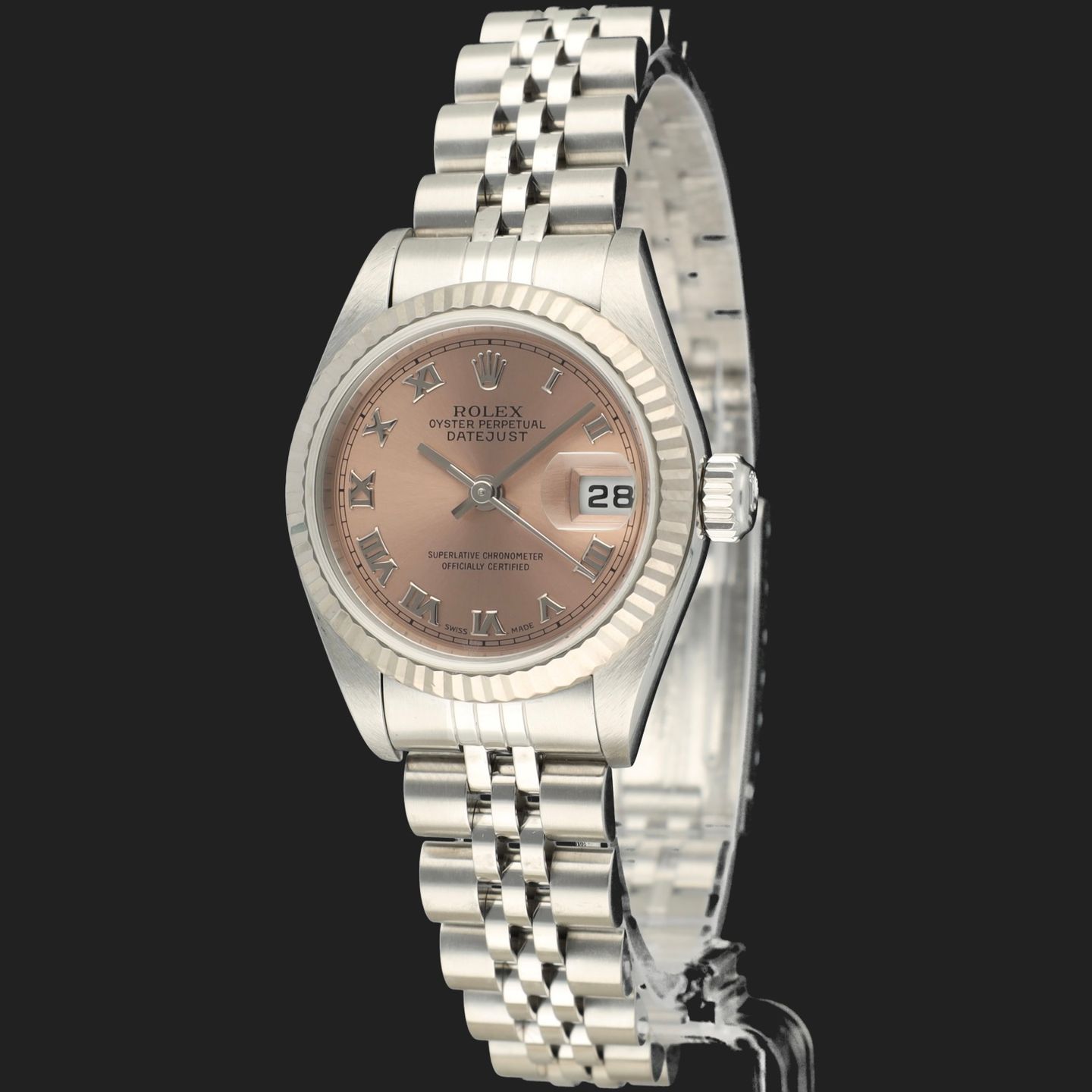 Rolex Lady-Datejust 79174 (2000) - Roze wijzerplaat 26mm Staal (1/8)