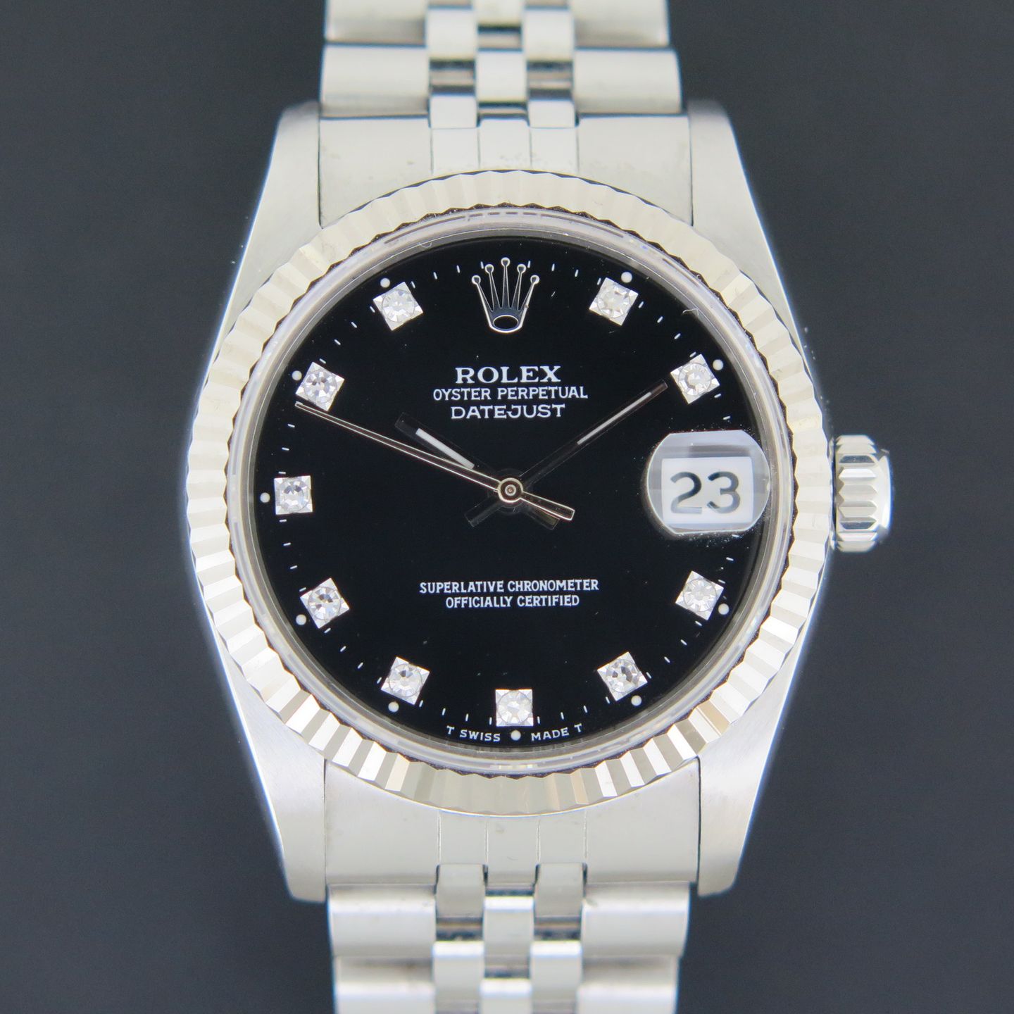 Rolex Datejust 68274 (1988) - Black dial 31 mm Steel case (2/4)