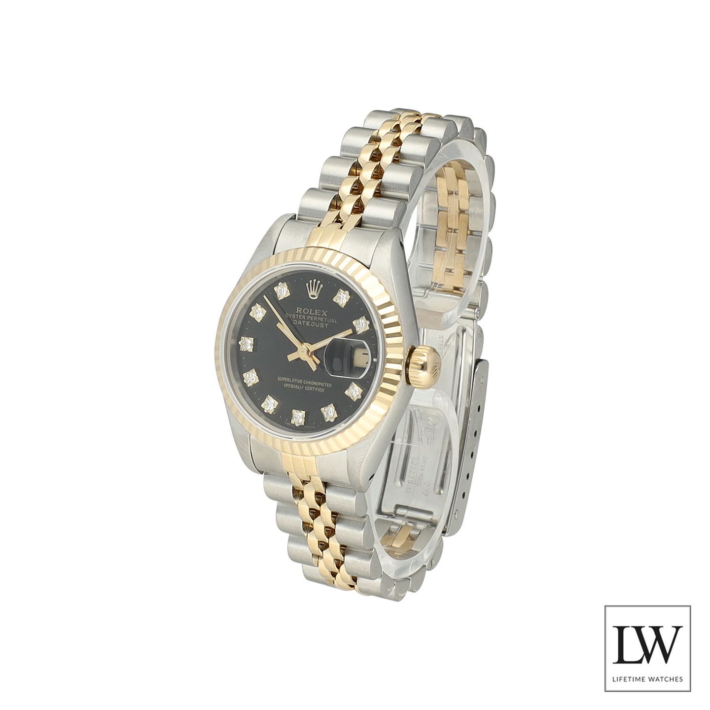 Rolex Lady-Datejust 69173 (1990) - Black dial 26 mm Gold/Steel case (5/8)
