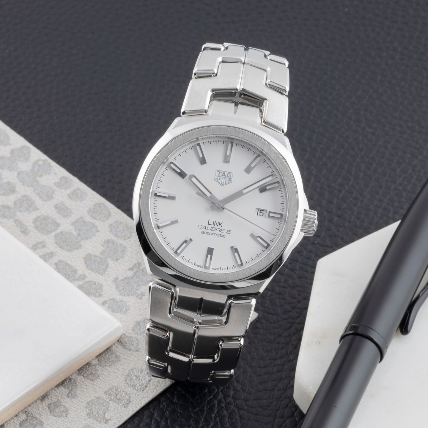 TAG Heuer Link Calibre 5 WBC2111.BA0603 (Unknown (random serial)) - Silver dial 41 mm Steel case (1/8)