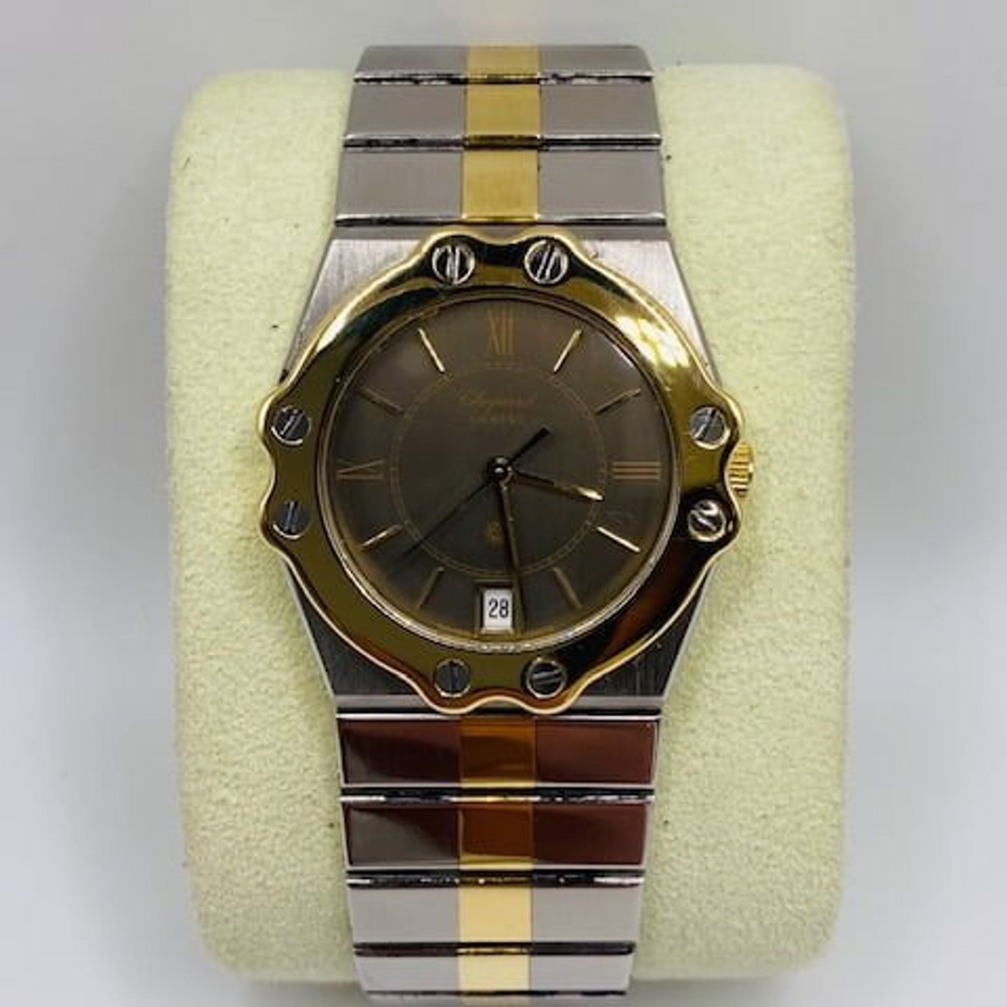 Chopard St. Moritz 8023 (1990) - Grijs wijzerplaat 32mm Goud/Staal (2/7)