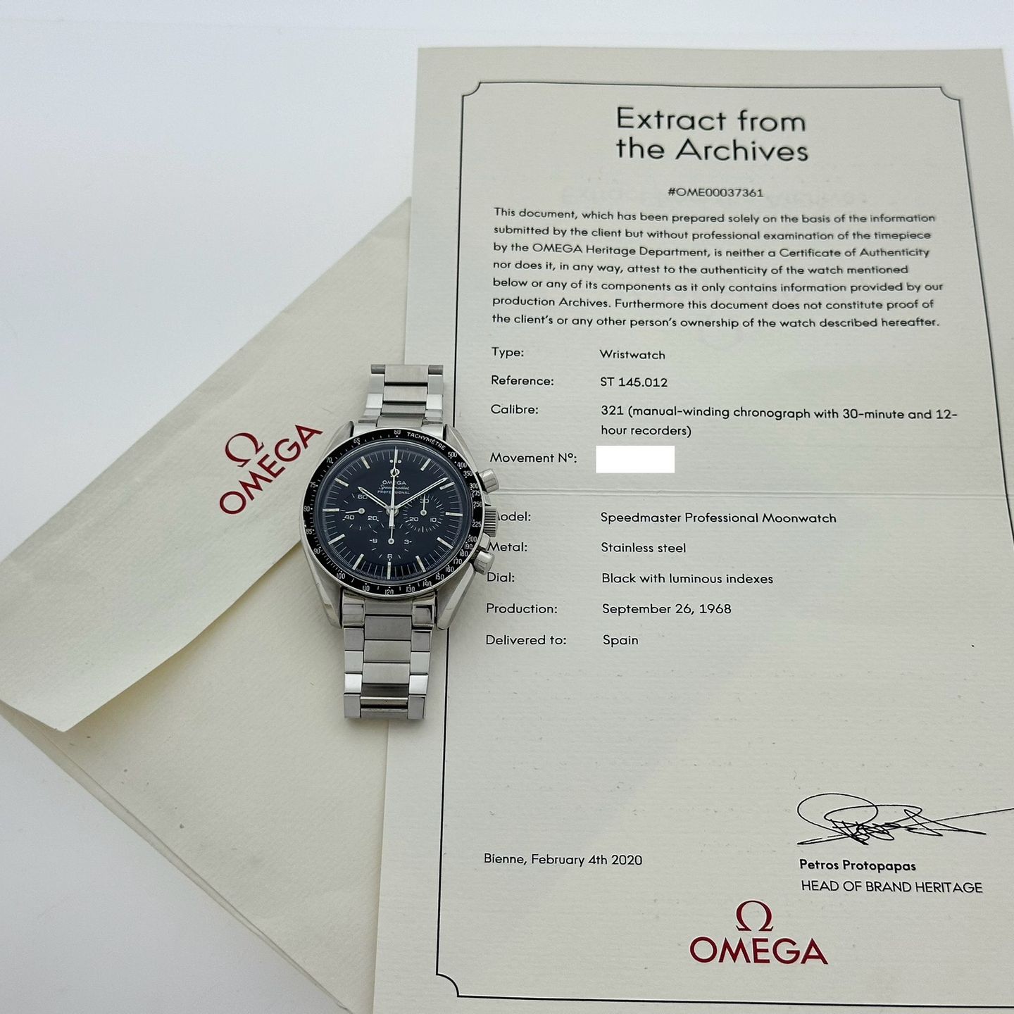 Omega Speedmaster Professional Moonwatch 145.012 (1968) - Black dial 42 mm Steel case (8/8)