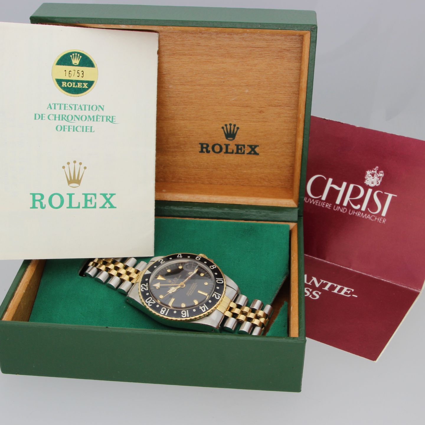 Rolex GMT-Master 16753 (1987) - Black dial 40 mm Gold/Steel case (7/8)