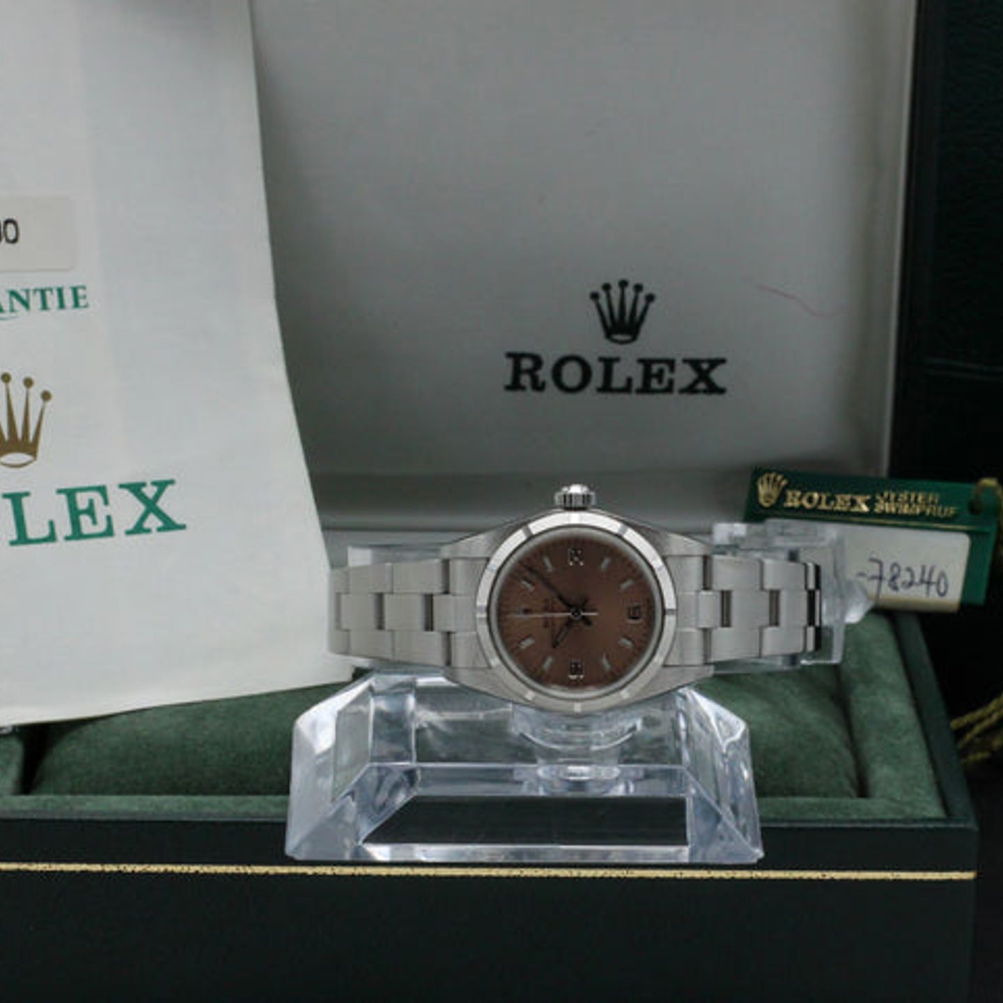 Rolex Oyster Perpetual 76030 (2000) - Roze wijzerplaat 26mm Staal (3/7)