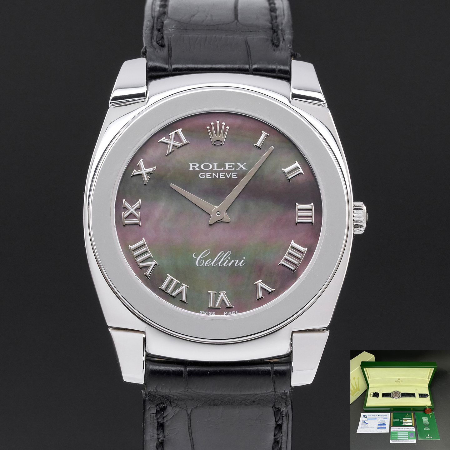 Rolex Cellini 5330 (2008) - Pearl dial 36 mm White Gold case (1/8)